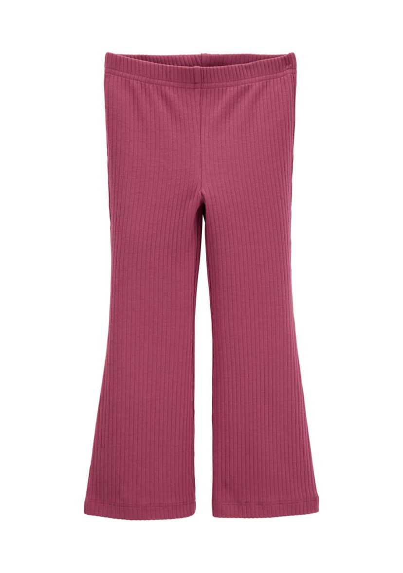 Toddler Girls Ribbed Knit Flare Pants