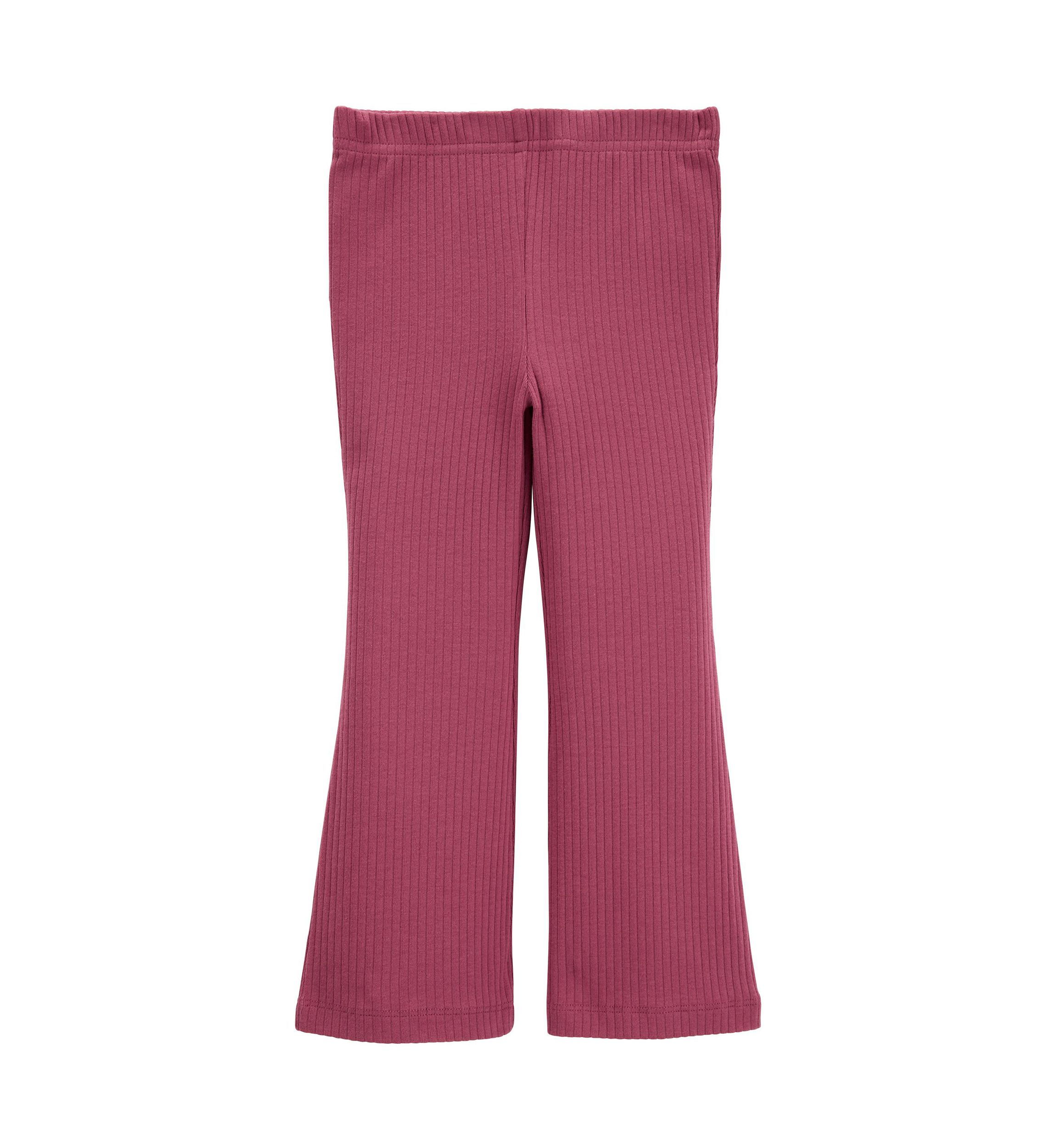 Toddler Girls Ribbed Knit Flare Pants