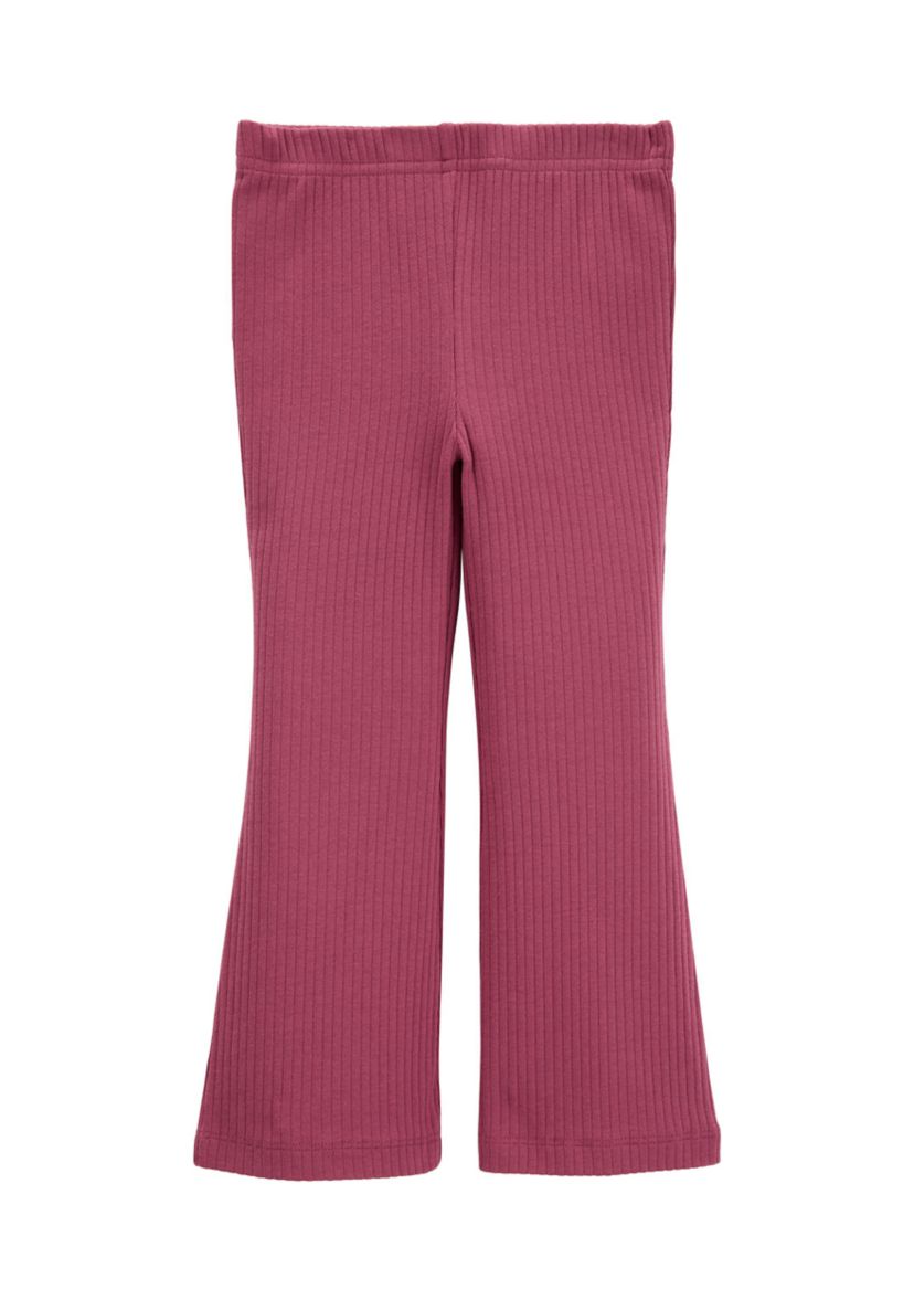 Toddler Girls Ribbed Knit Flare Pants