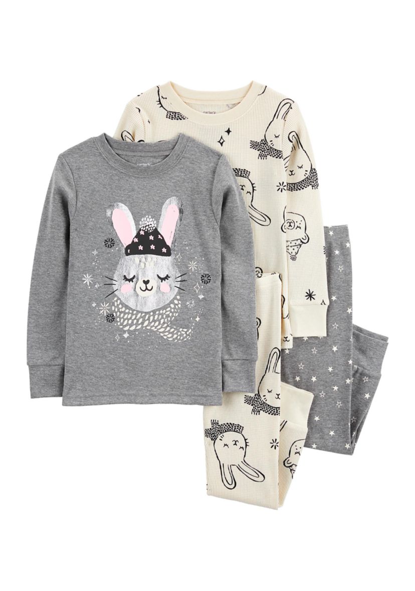Toddler Boys Bunny Thermal Pajama Set 