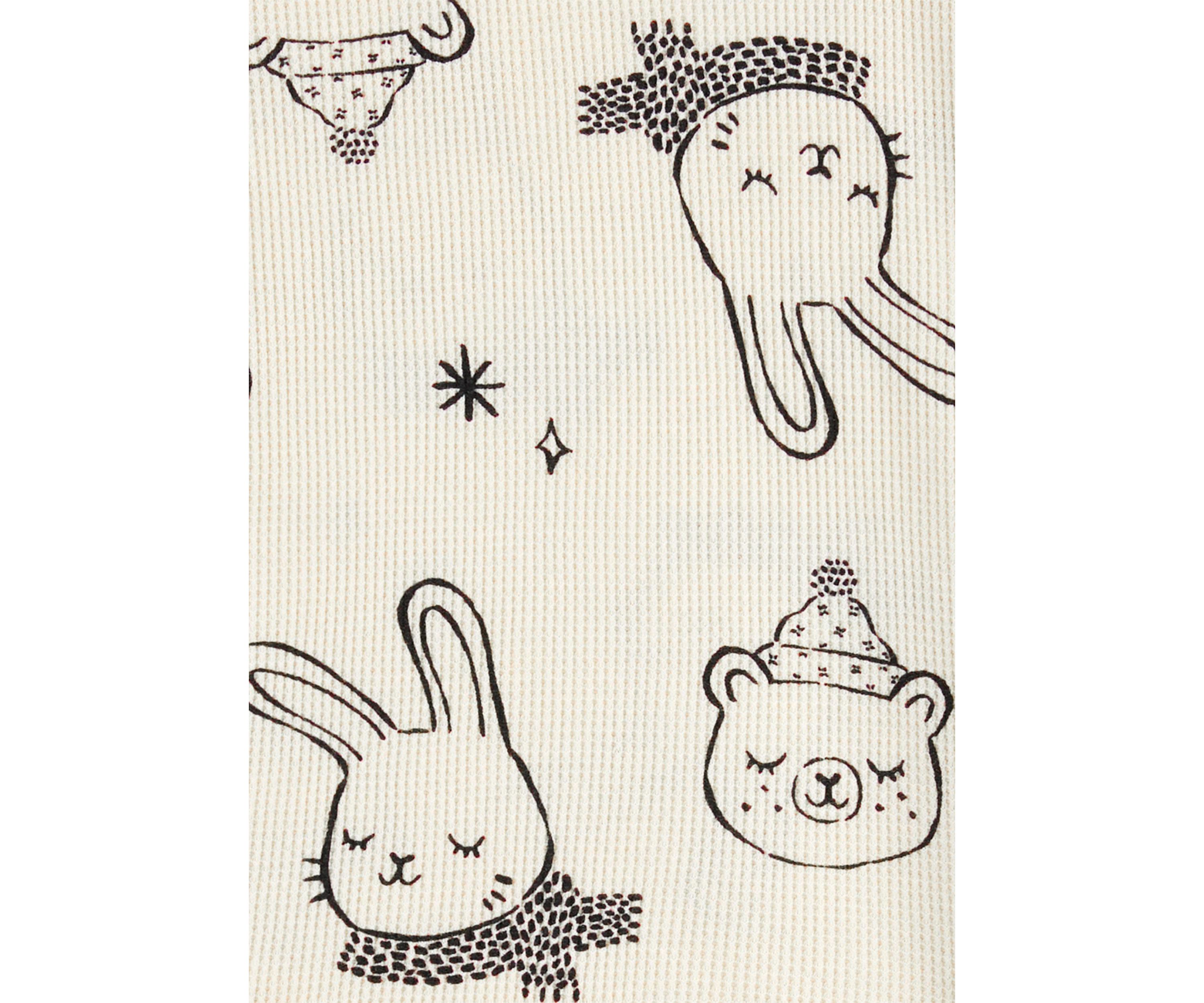 Toddler Boys Bunny Thermal Pajama Set 