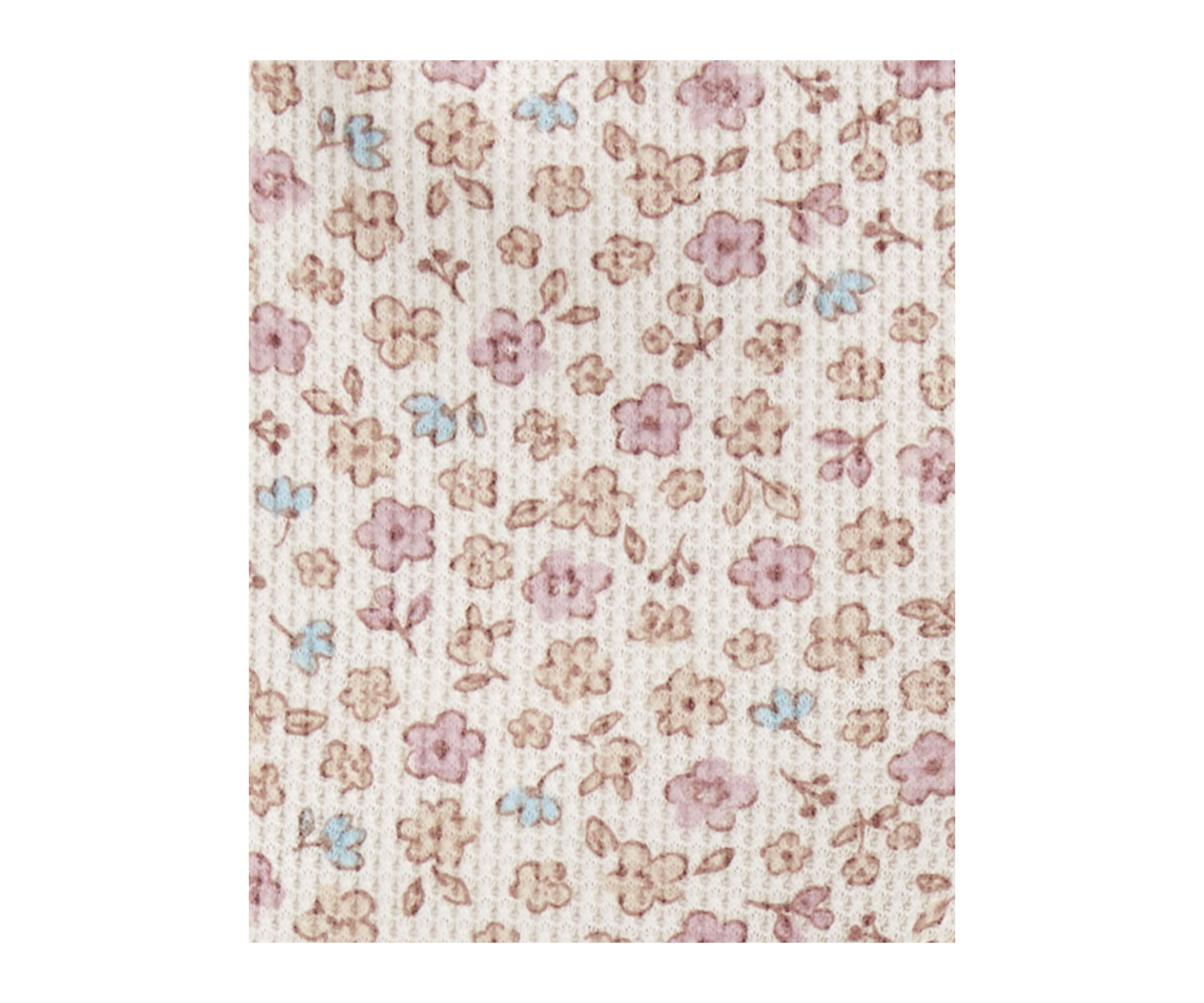 Toddler Girls Waffle Knit Floral Printed Flare Pants