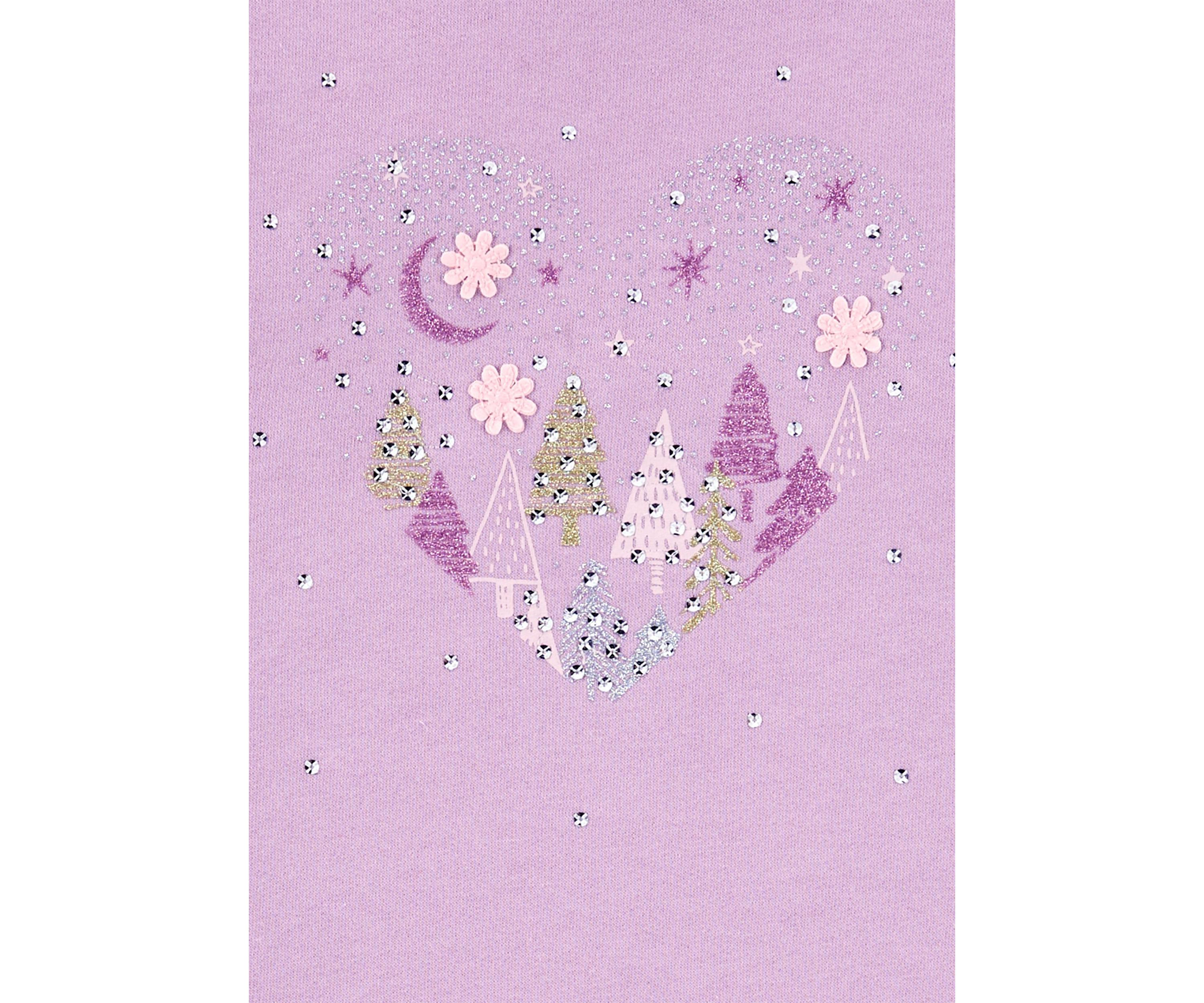 Toddler Girls Sparkly Hearts Fleece Sweatshirt