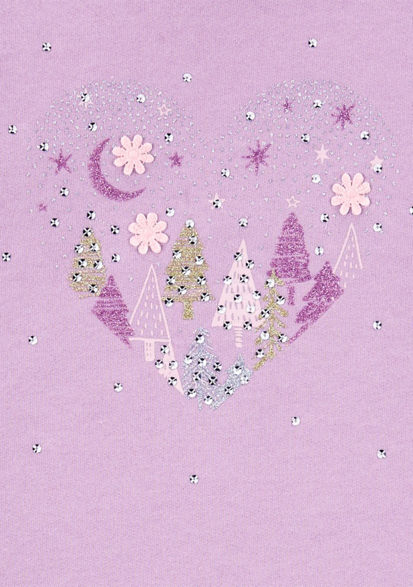 Toddler Girls Sparkly Hearts Fleece Sweatshirt