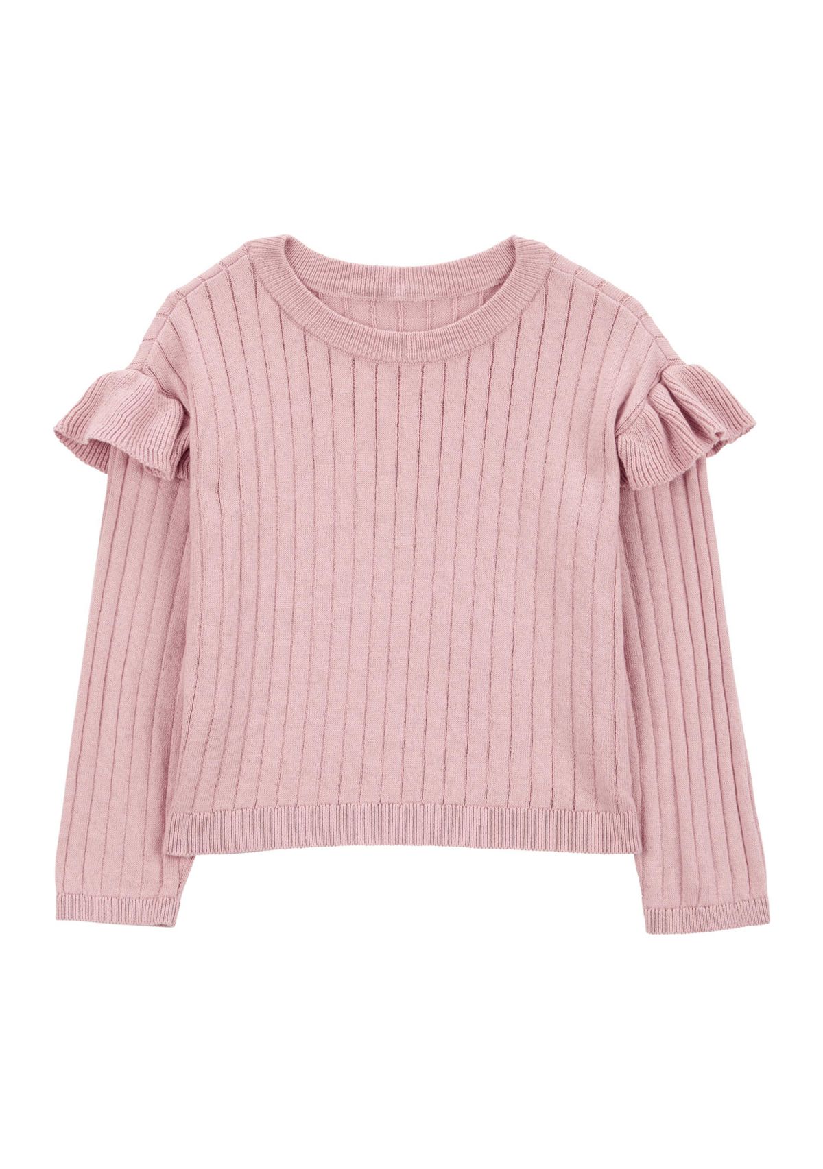 Toddler Girls Sweater Knit Top with Flutter Shoulders
