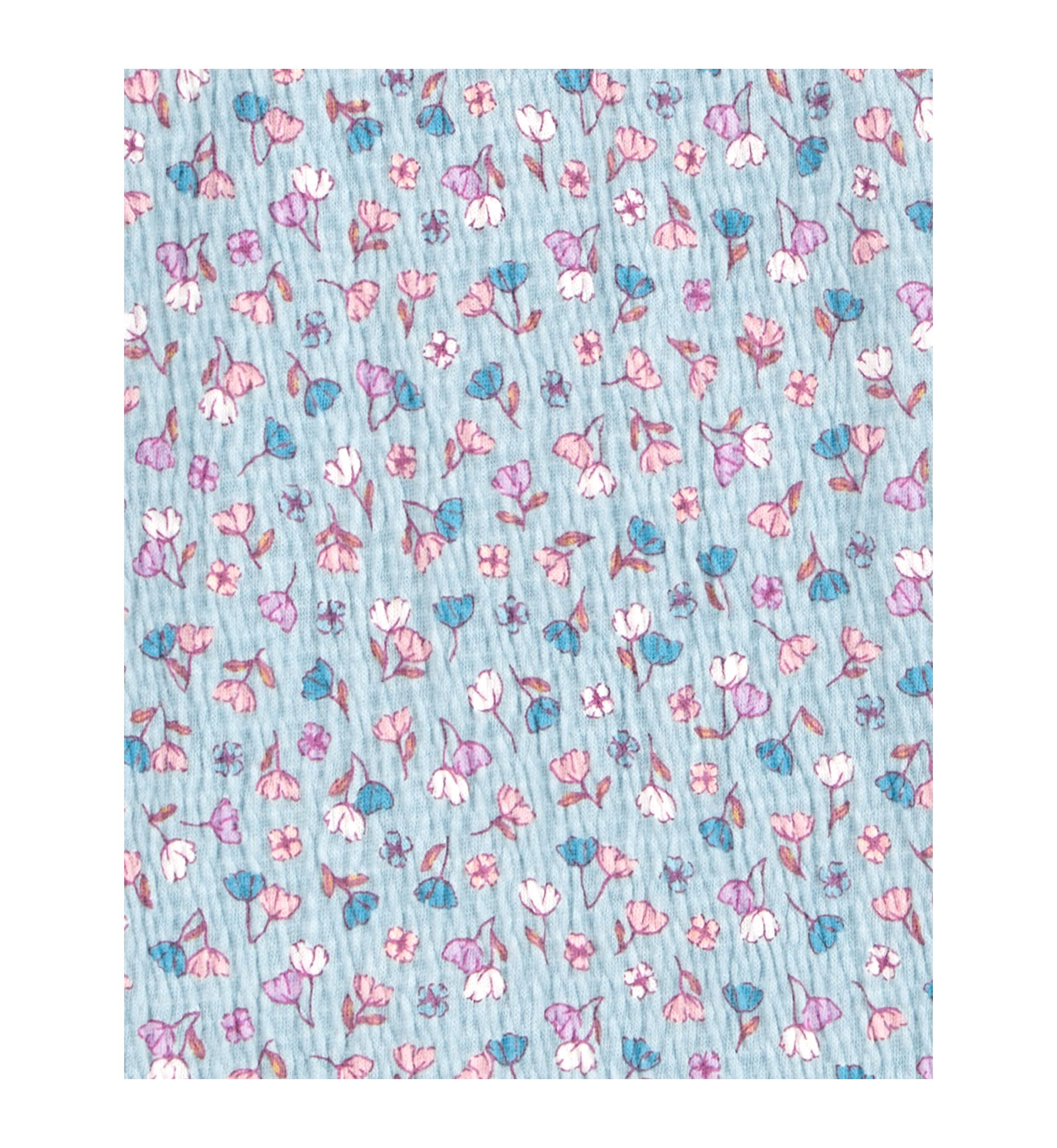 Toddler Girls Floral Printed Gauze Knit Top