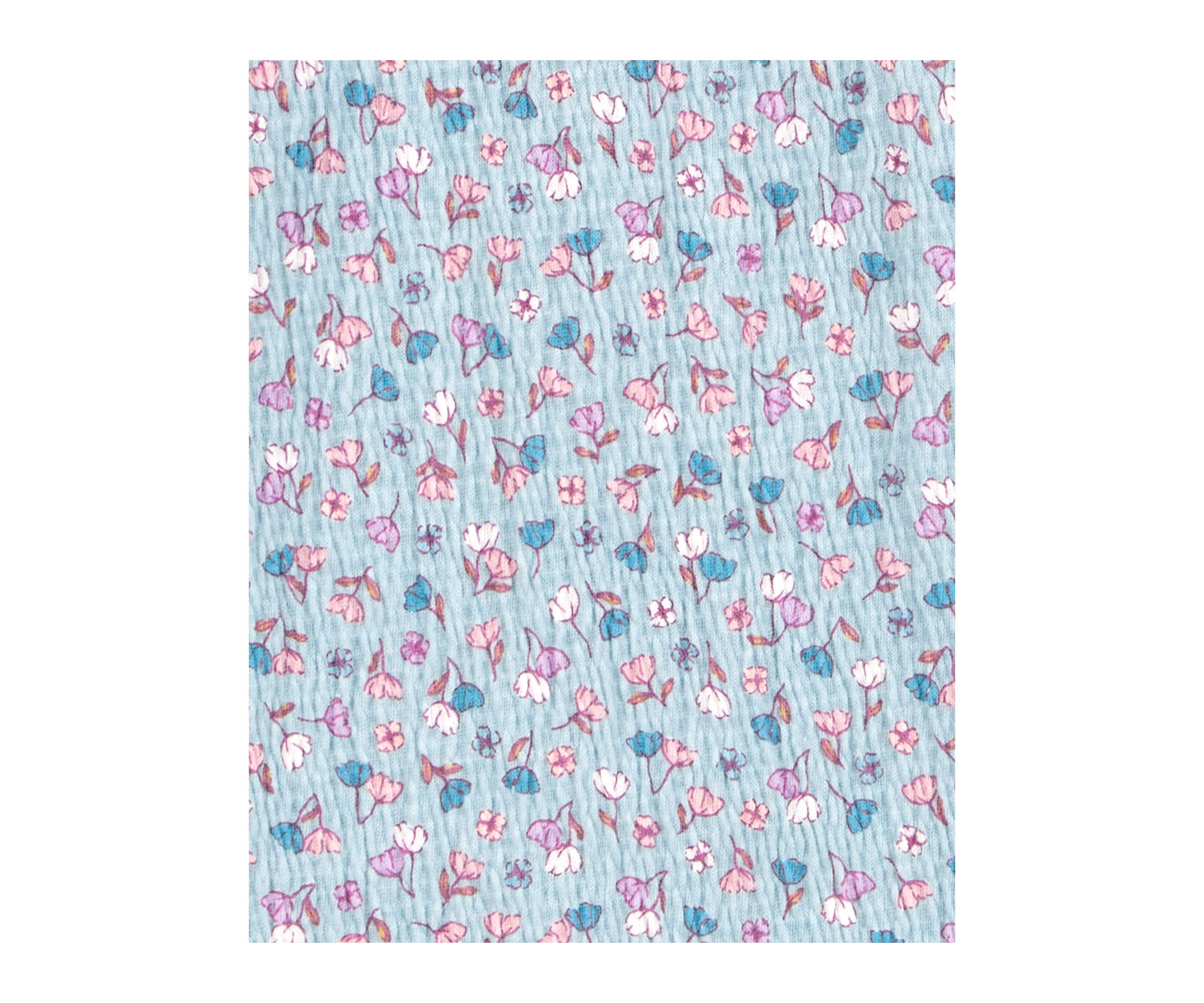 Toddler Girls Floral Printed Gauze Knit Top