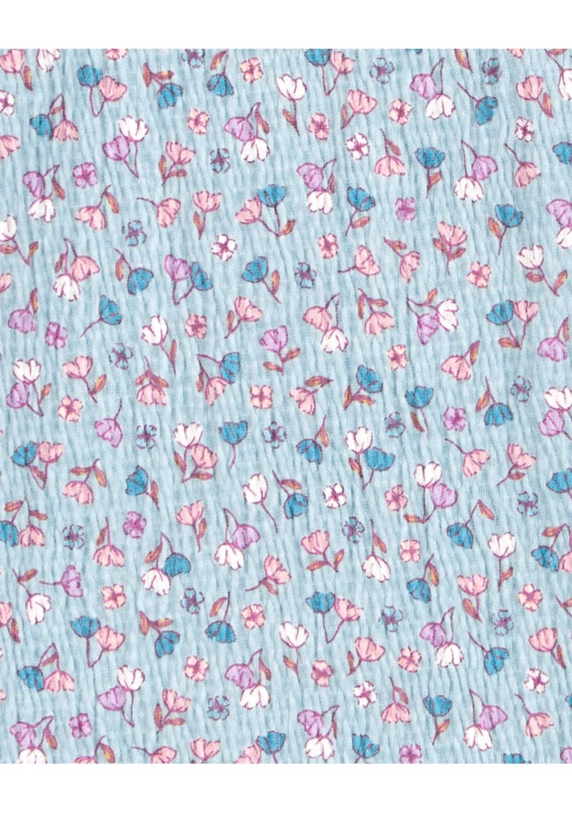 Toddler Girls Floral Printed Gauze Knit Top