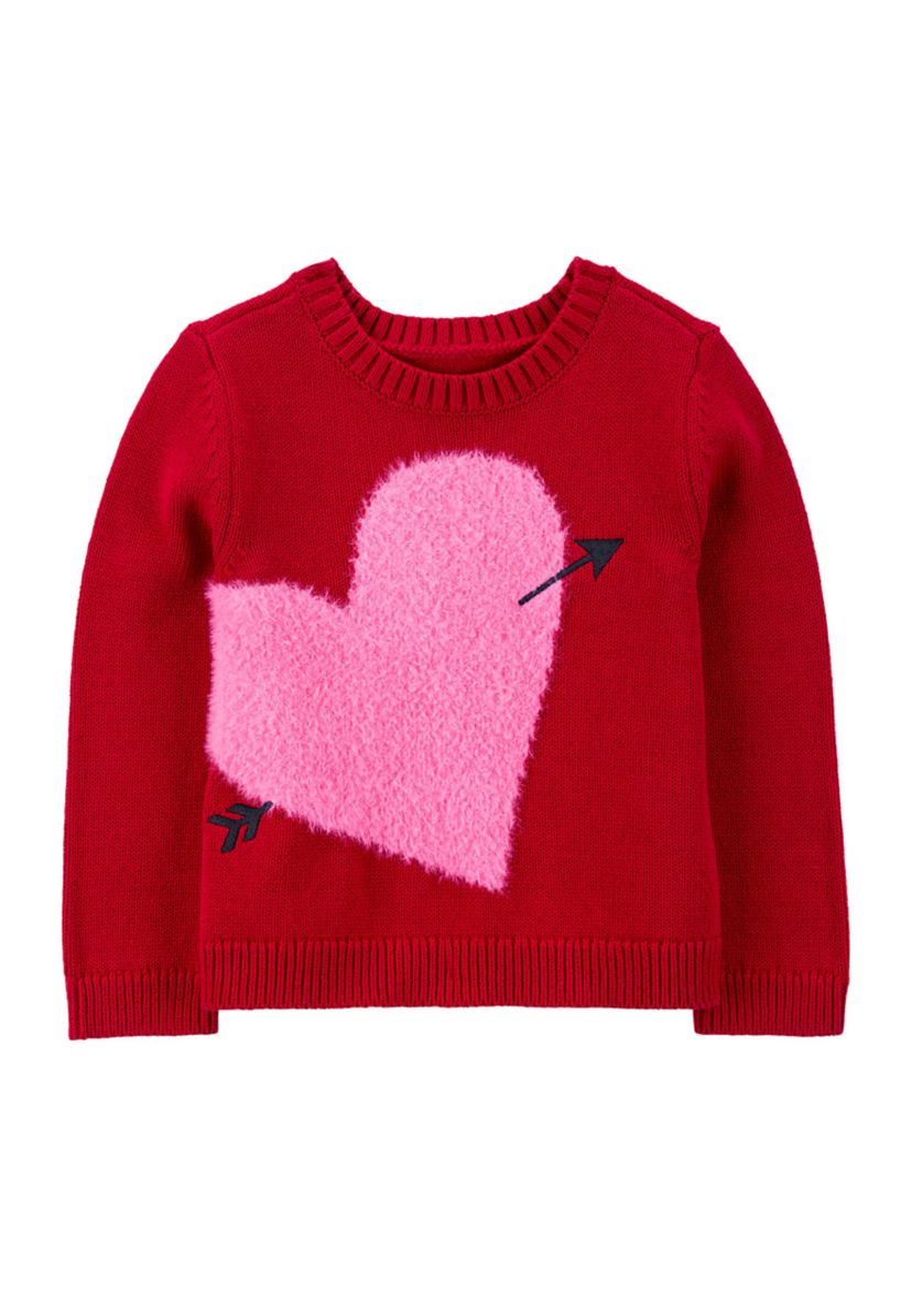 Toddler Girls Heart Graphic Sweater