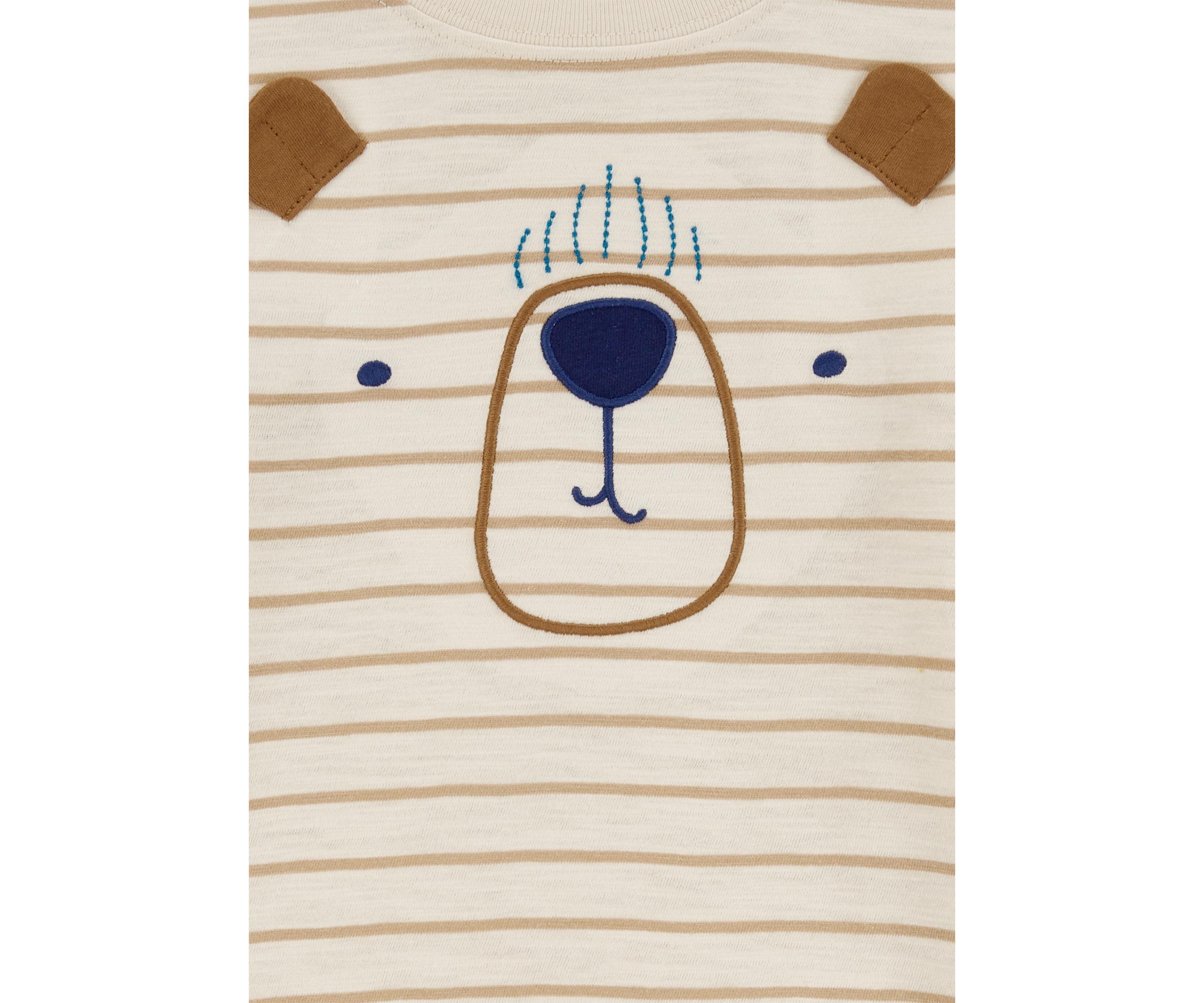 Toddler Boys Striped Bear Graphic T-Shirt