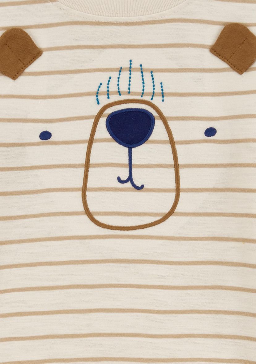 Toddler Boys Striped Bear Graphic T-Shirt
