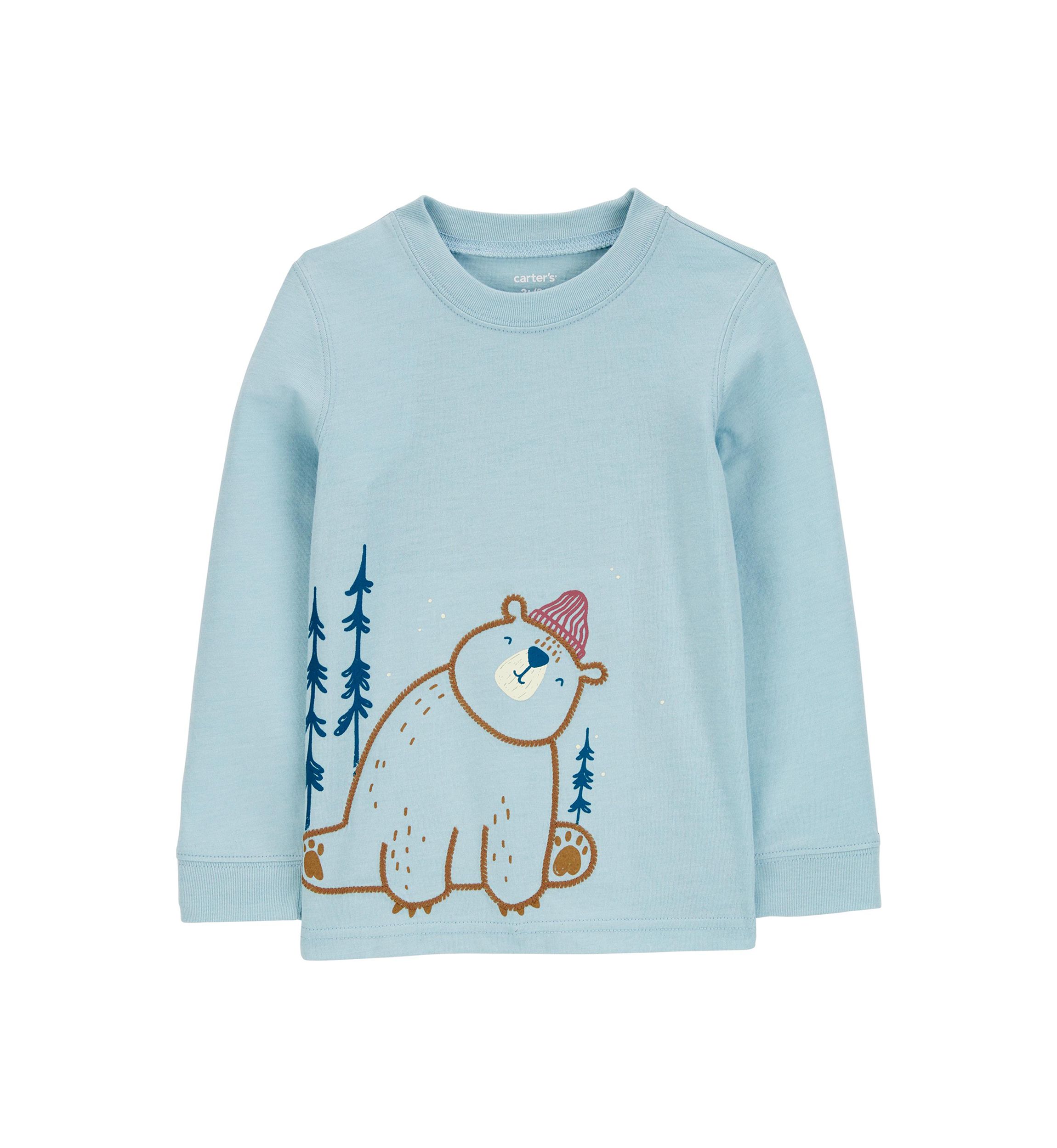 Toddler Boys Snowy Bear Graphic T-Shirt
