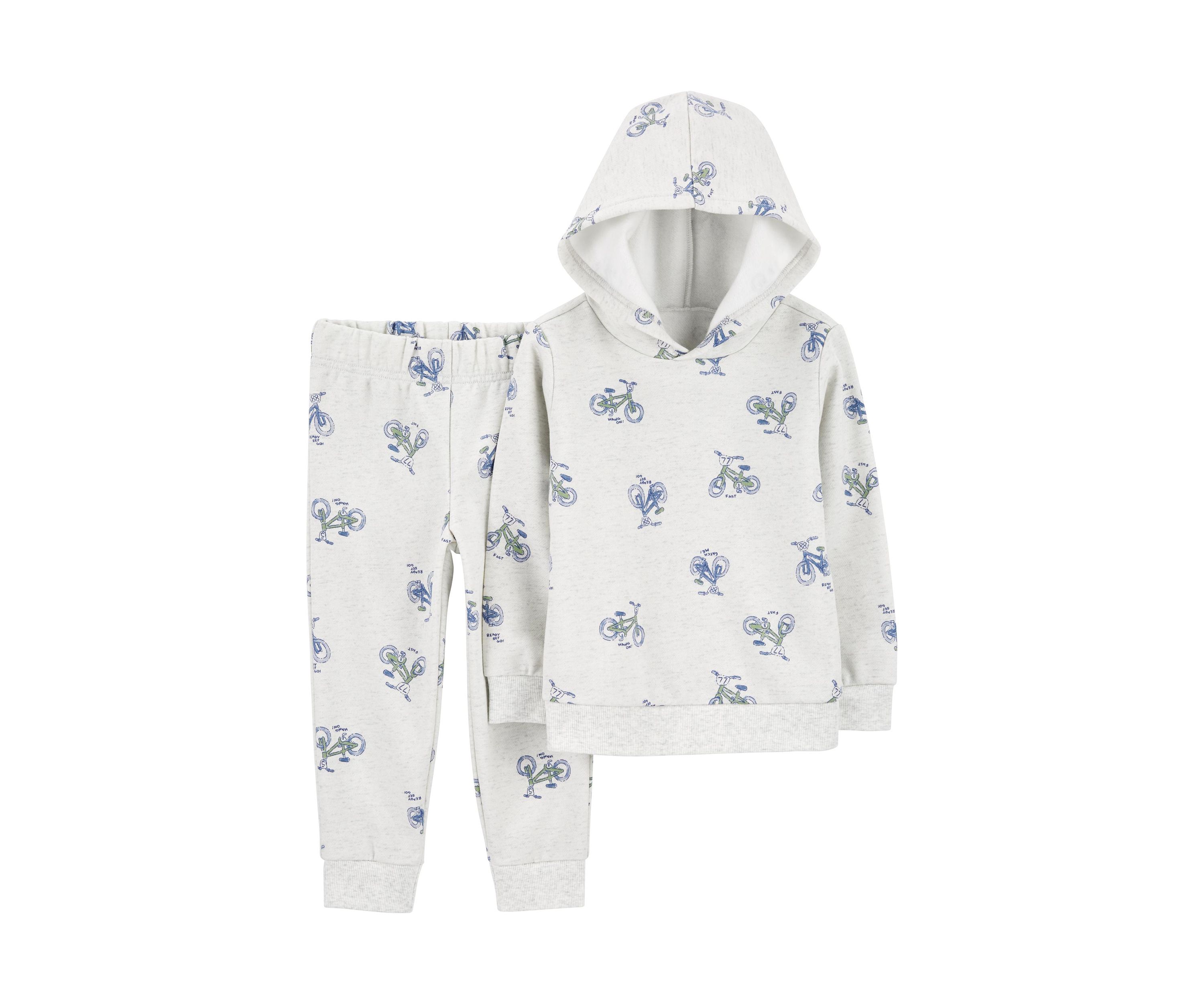 Toddler Boys Printed Hooded T-Shirt and Pants Set