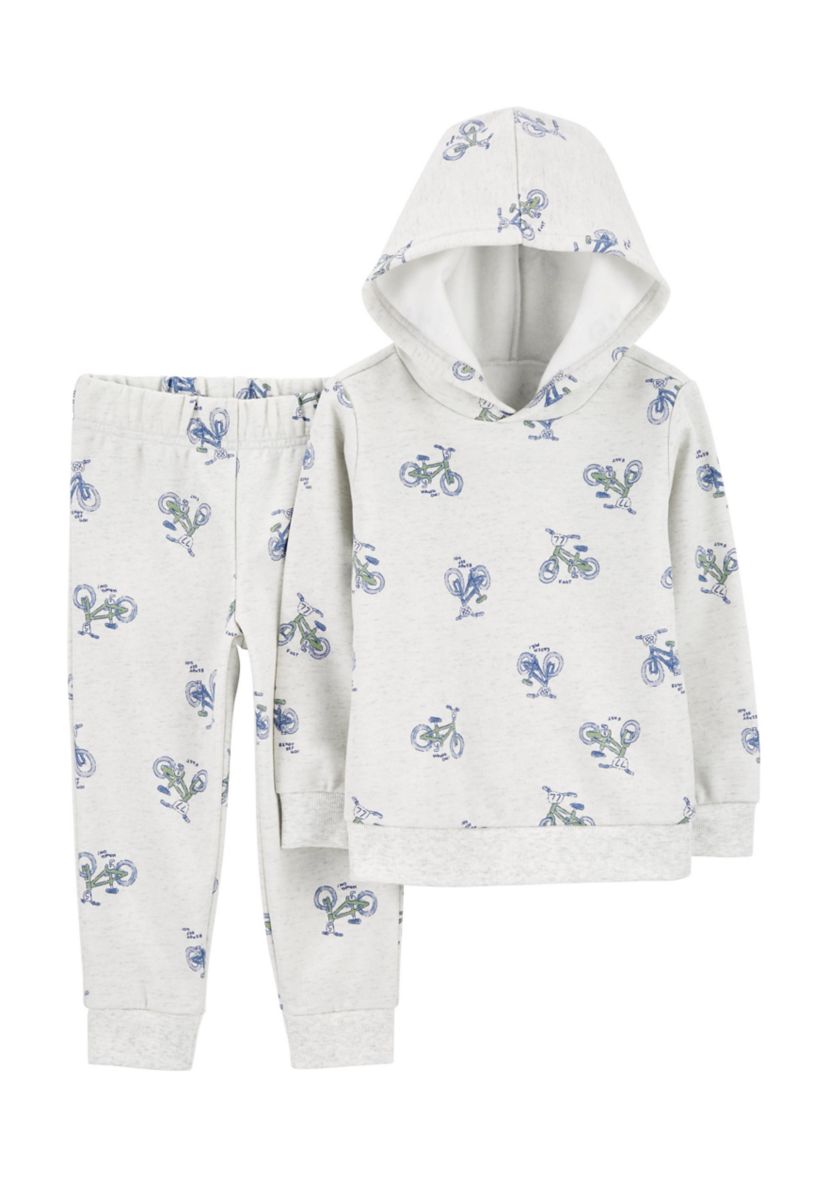 Toddler Boys Printed Hooded T-Shirt and Pants Set