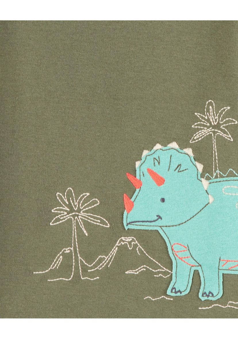 Toddler Boys Dinosaur Printed 4 Piece Pajama Set