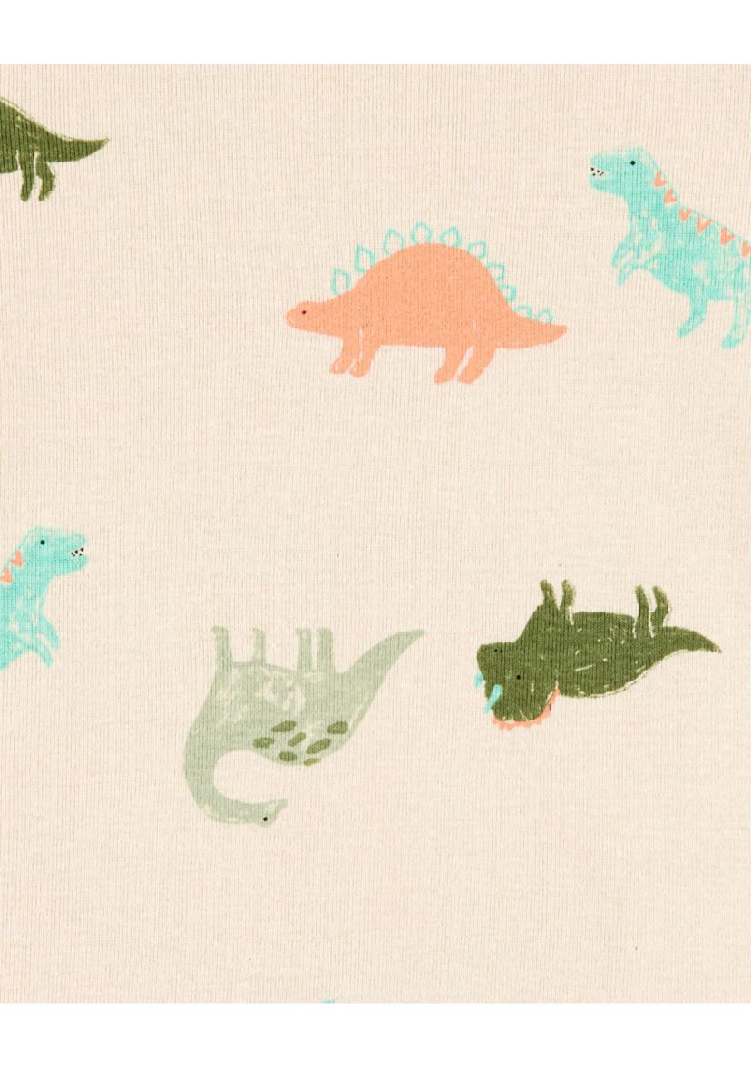 Toddler Boys Dinosaur Printed 4 Piece Pajama Set