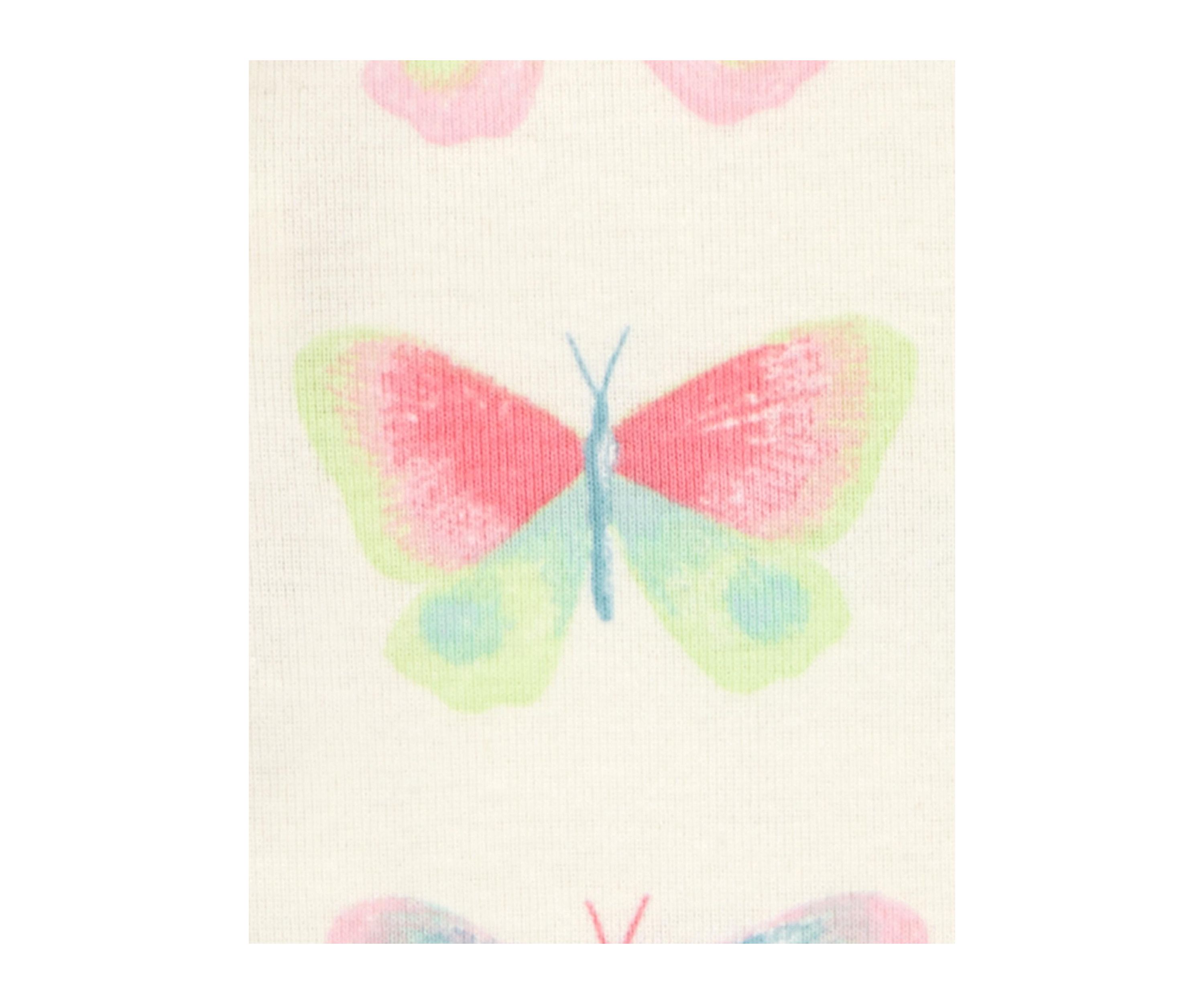 Toddler Girls Butterfly Printed 4 Piece Pajama Set