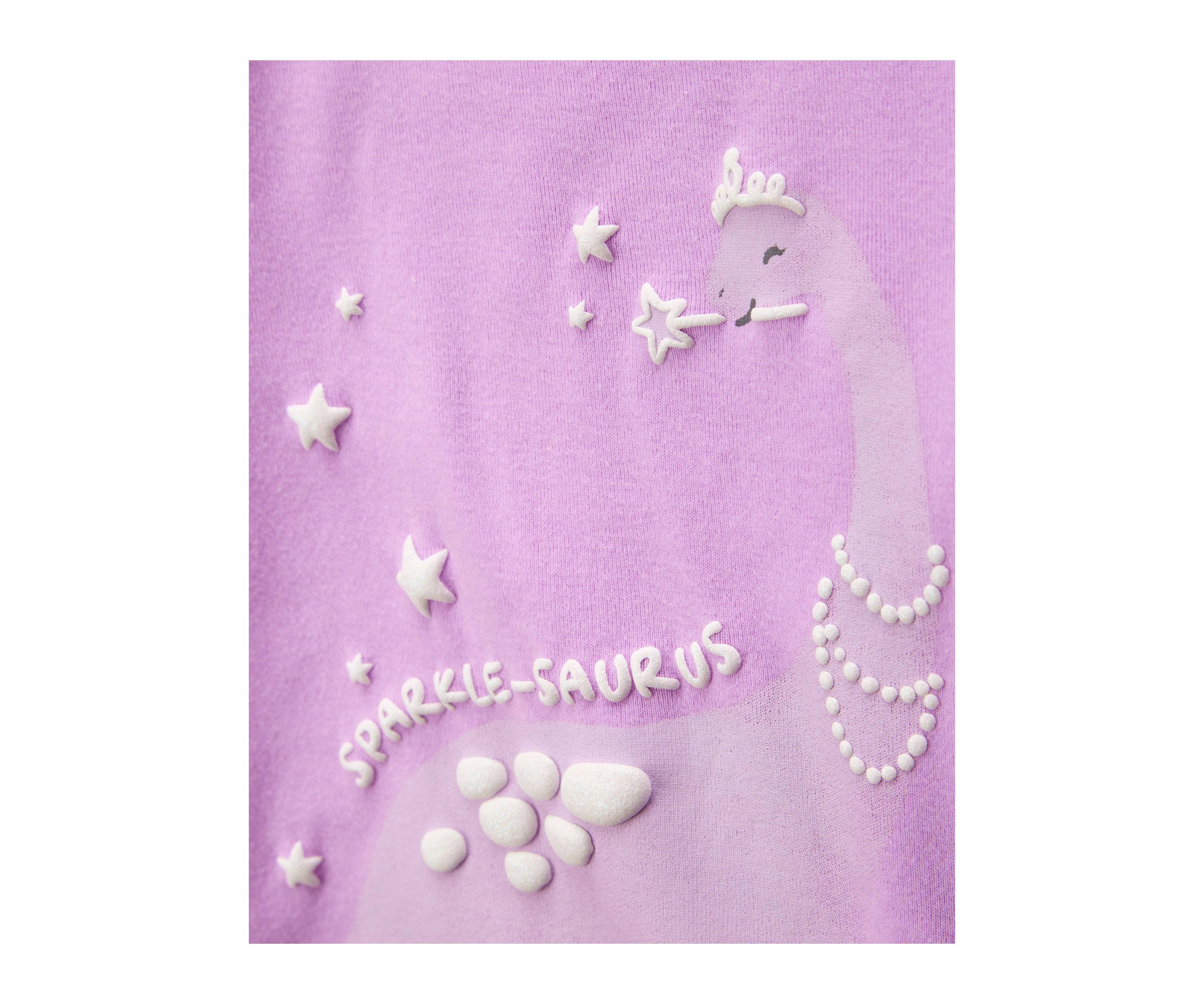 Toddler Girls Dinosaur Printed 4 Piece Pajama Set