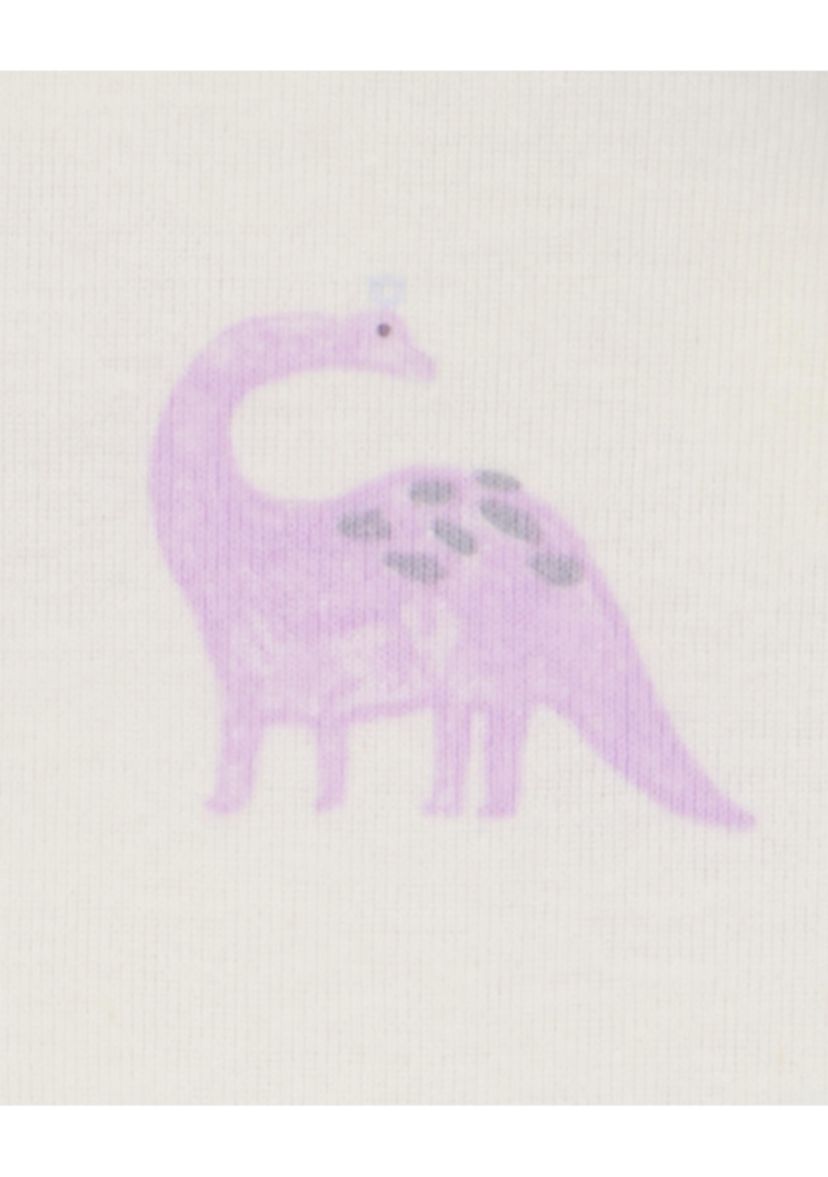 Toddler Girls Dinosaur Printed 4 Piece Pajama Set