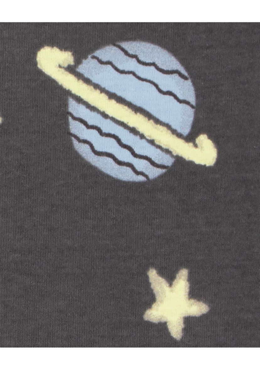 Toddler Boys Space Printed 4 Piece Pajama Set