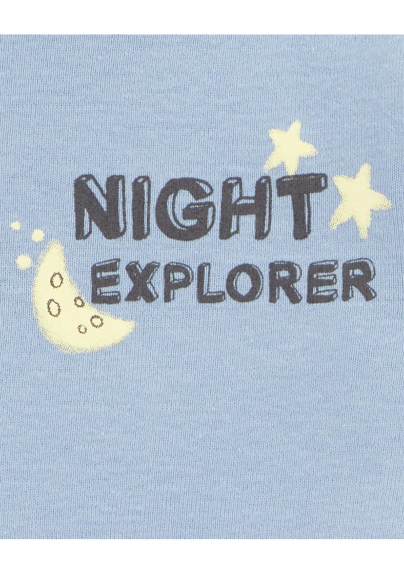 Toddler Boys Space Printed 4 Piece Pajama Set