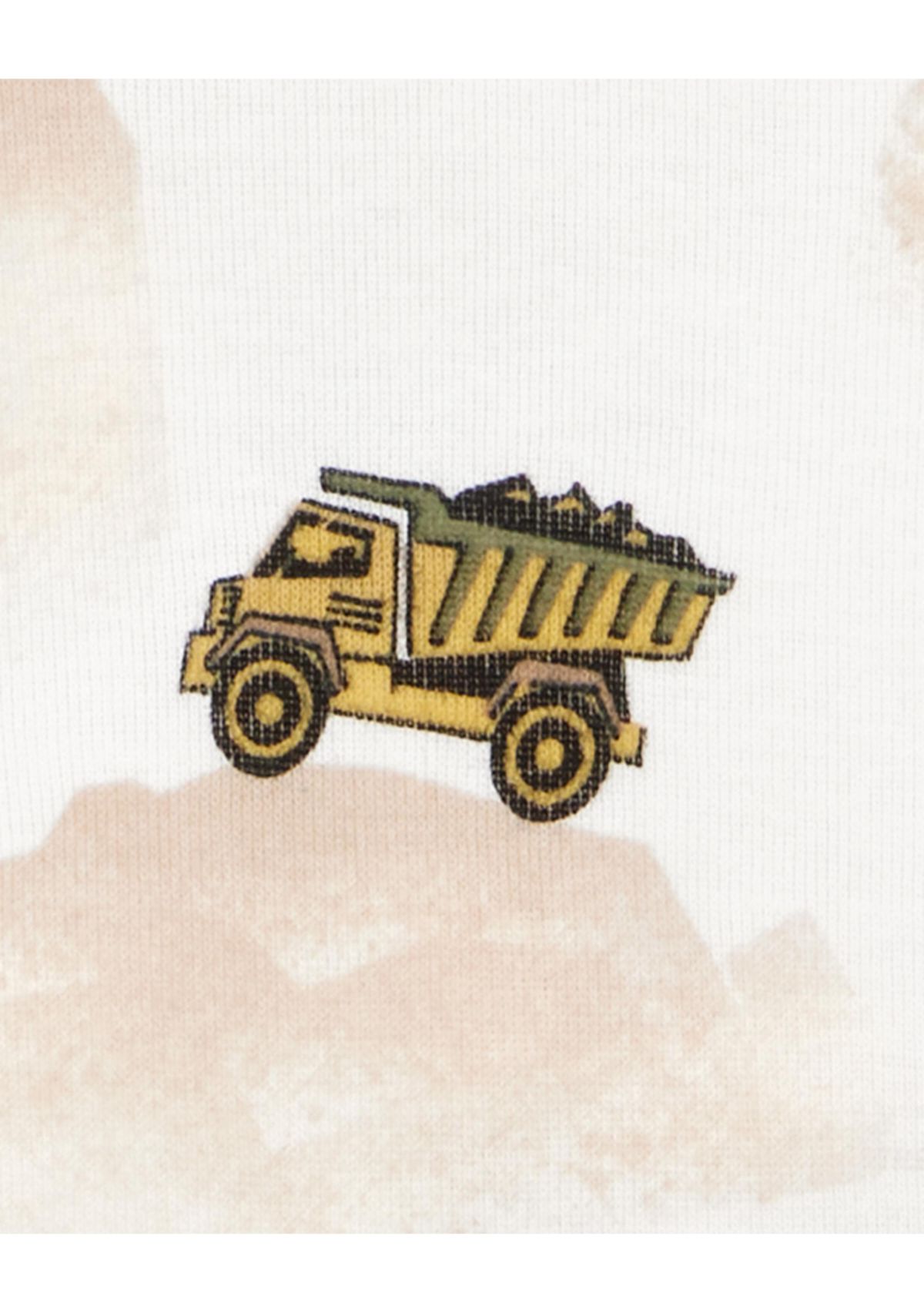 Toddler Boys Construction Printed 4 Piece Pajama Set