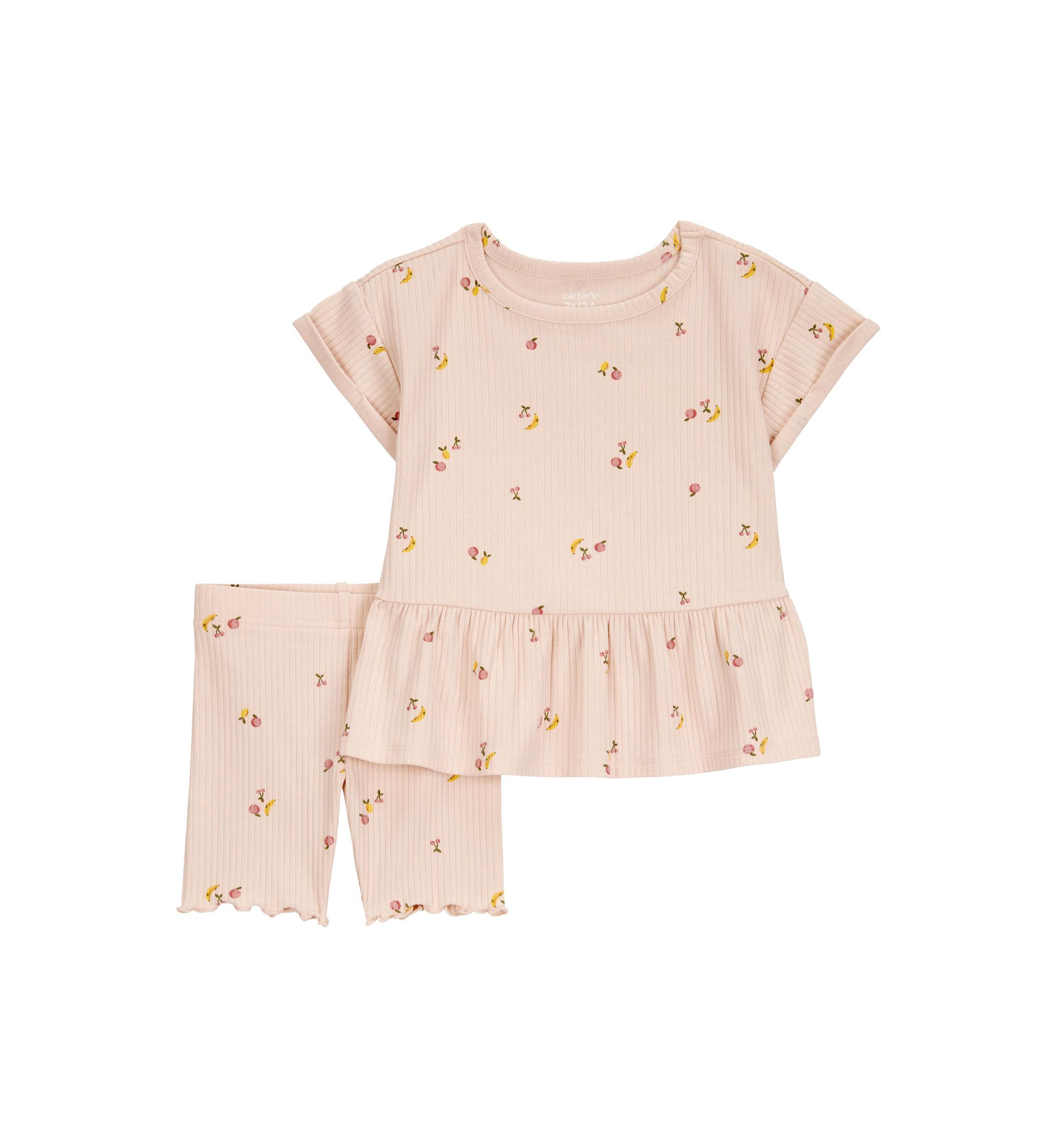 Toddler Girls Floral Printed Top and Shorts Set
