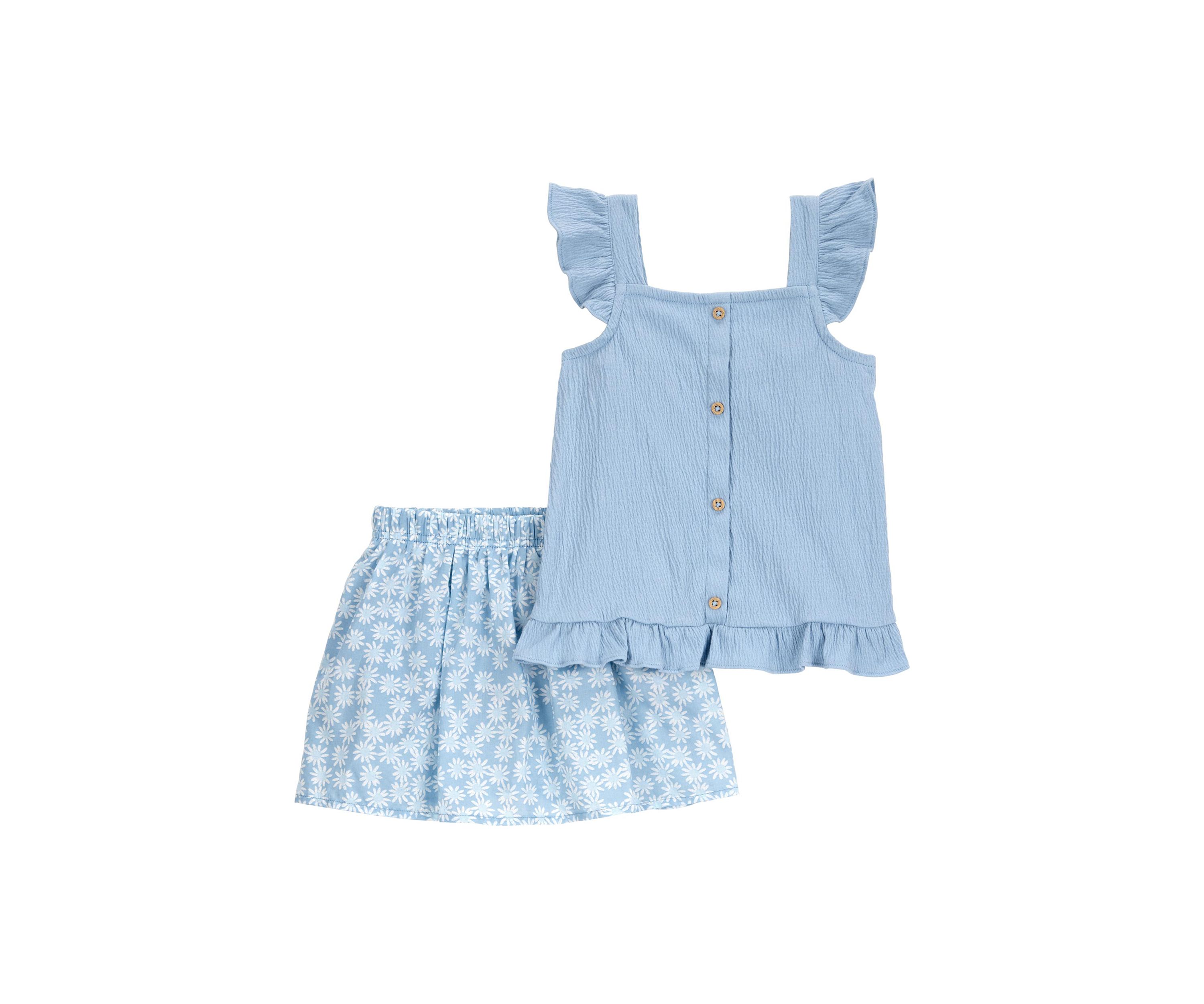 Toddler Girls Flutter Tank Top and Skort Set