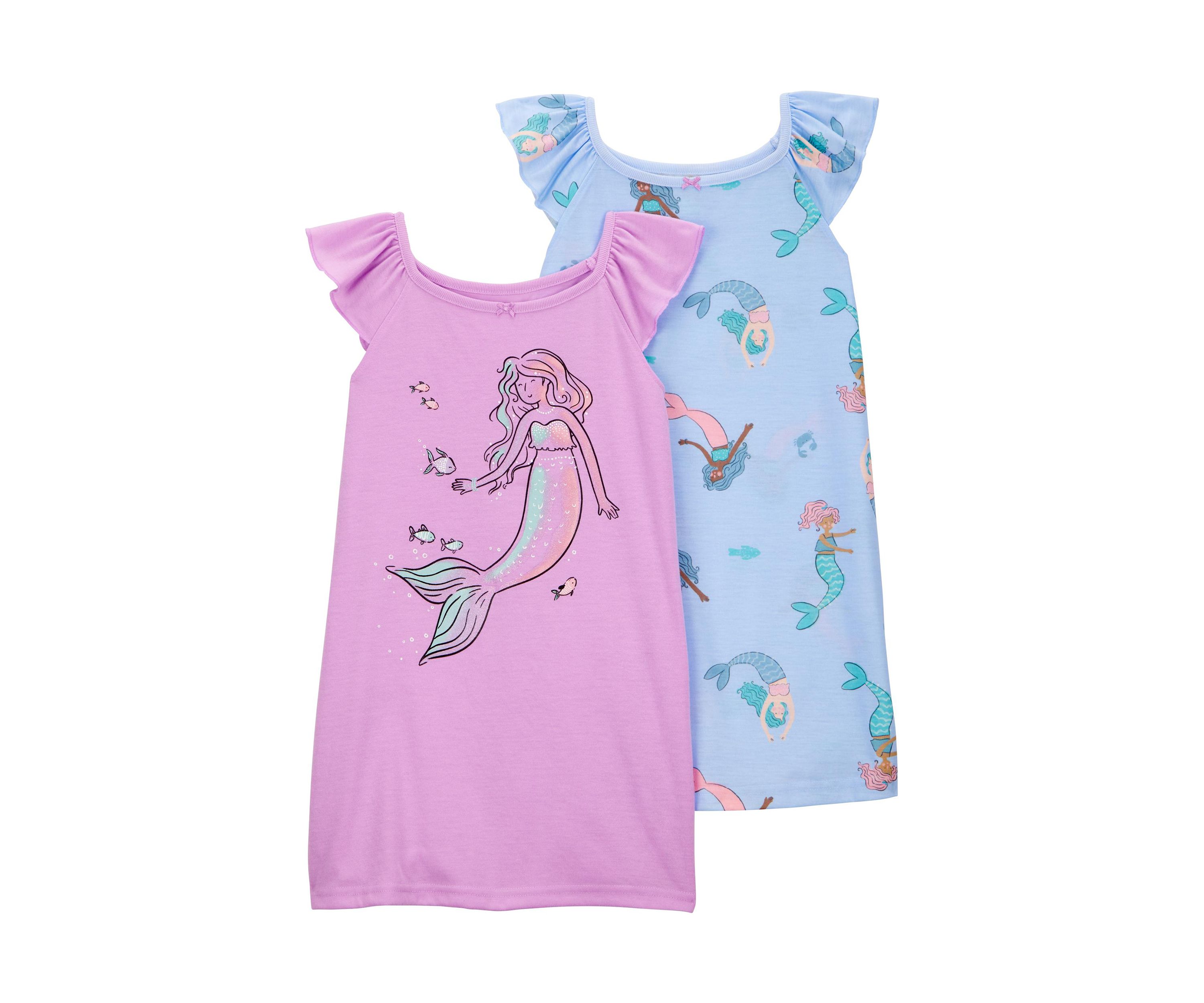 Toddler Girls Mermaid Nightgowns - 2 Pack