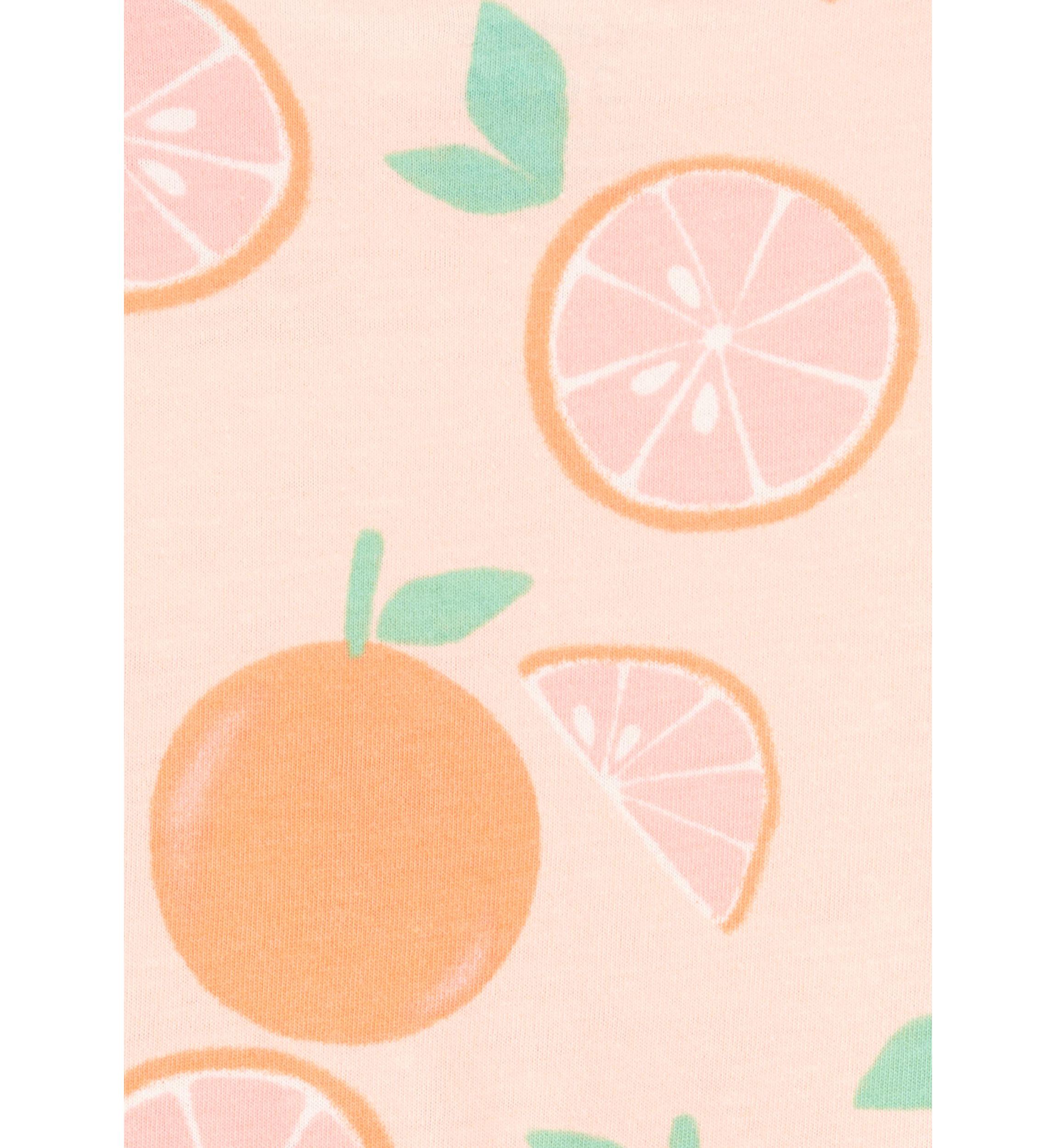Toddler Girls Short Sleeve Orange Print Dress
