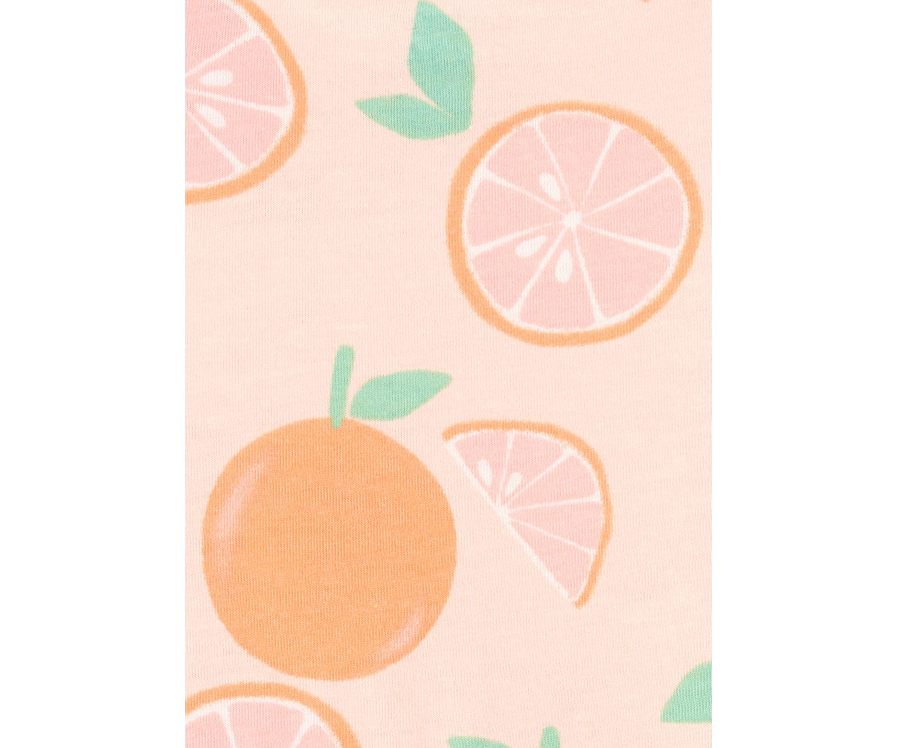 Toddler Girls Short Sleeve Orange Print Dress