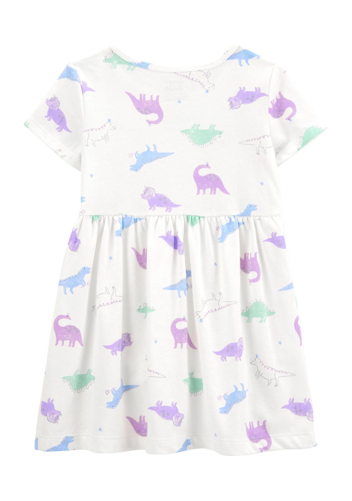 Toddler Girls Short Sleeve Dinosaur Print Dress