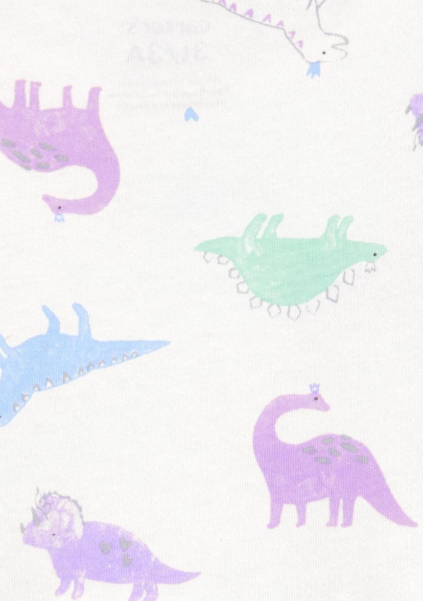 Toddler Girls Short Sleeve Dinosaur Print Dress