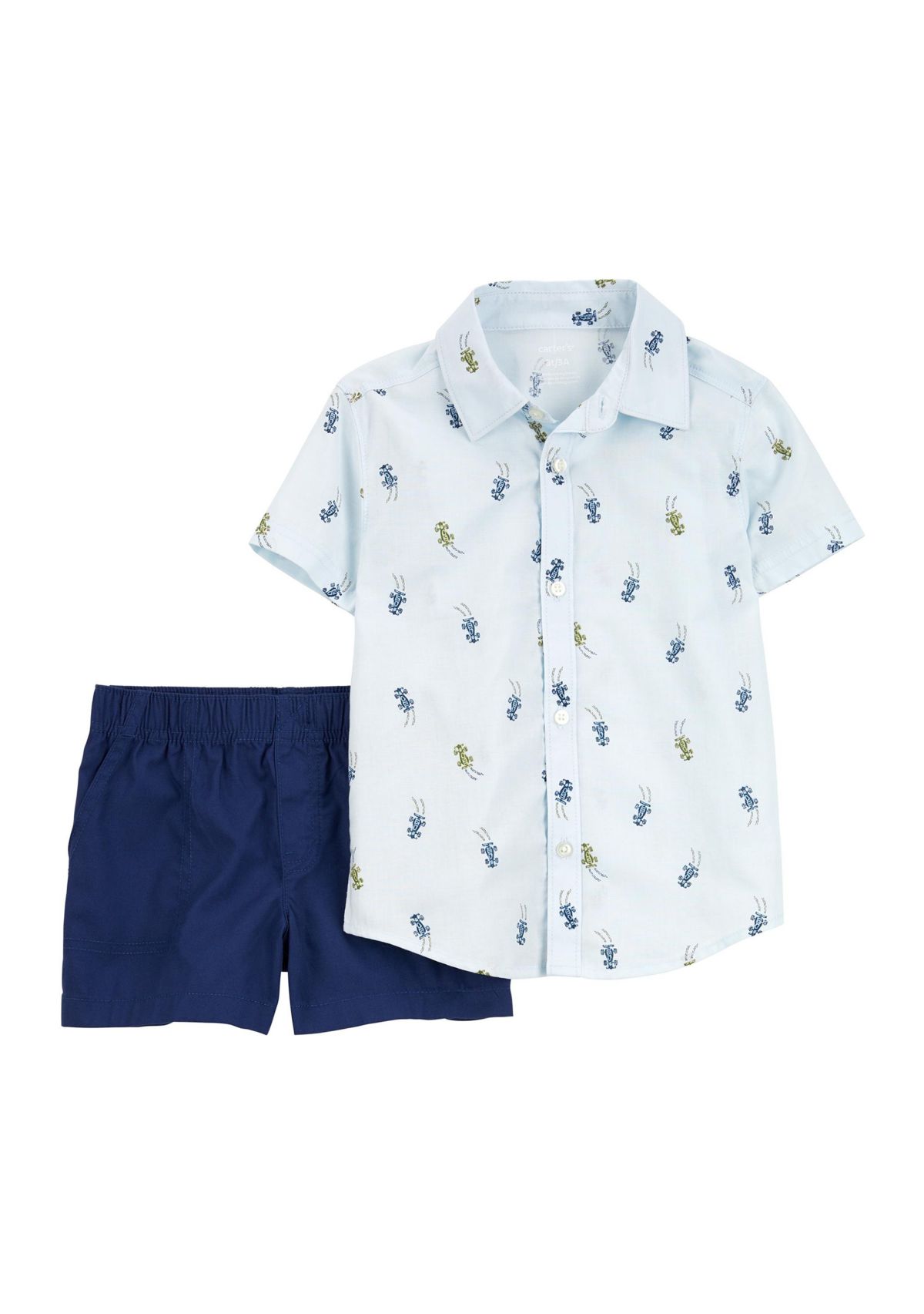 Toddler Boys Go Kart Button Down 2 Piece Set