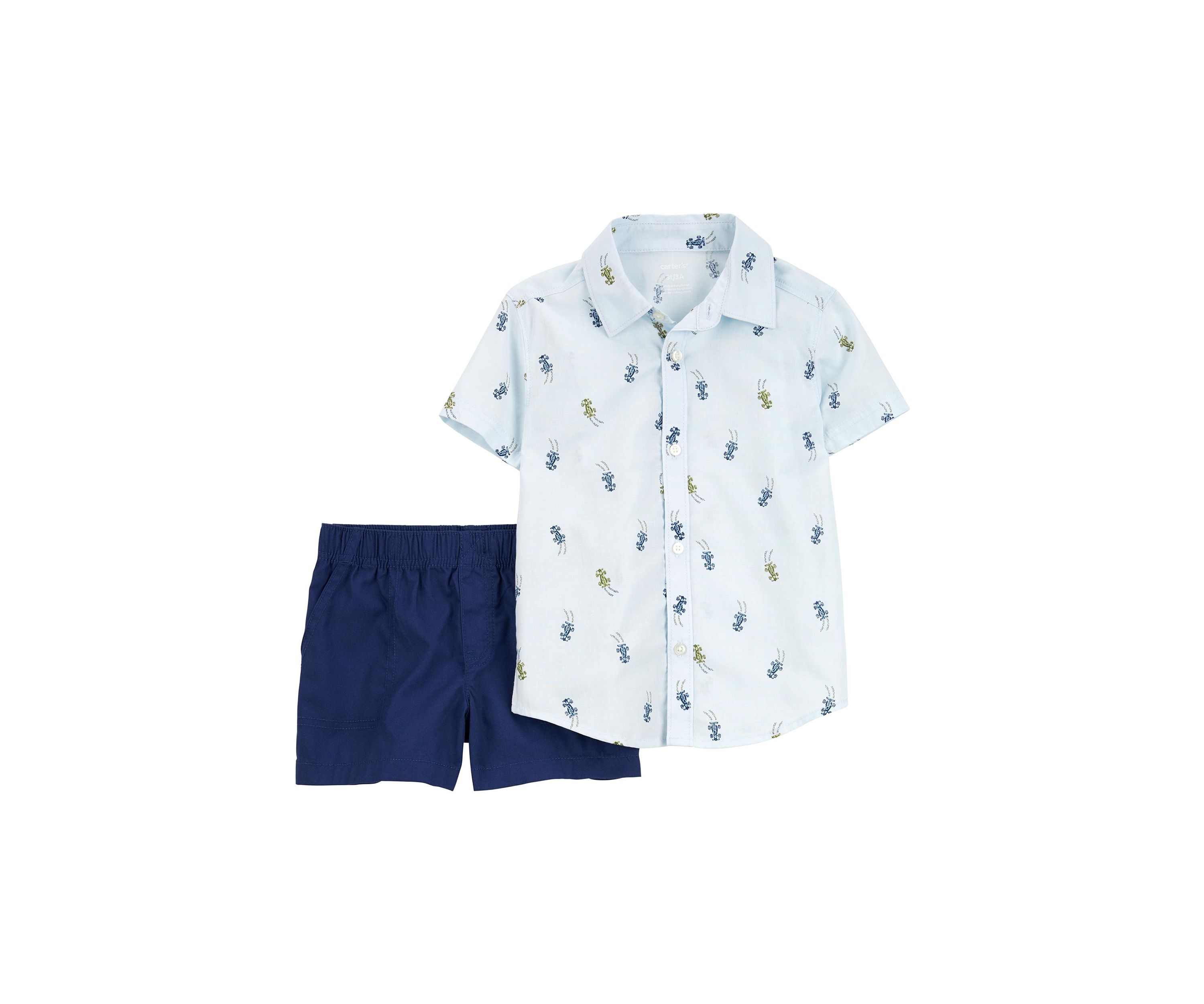 Toddler Boys Go Kart Button Down 2 Piece Set