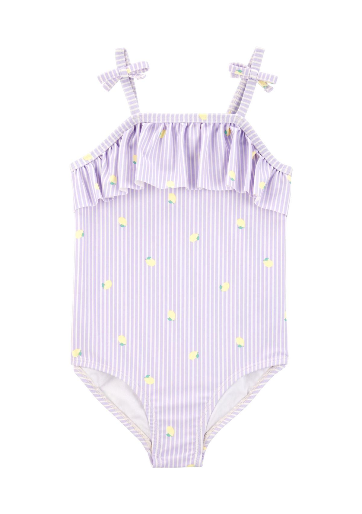 Toddler Girls Lemon Striped One Piece Swimsuit
