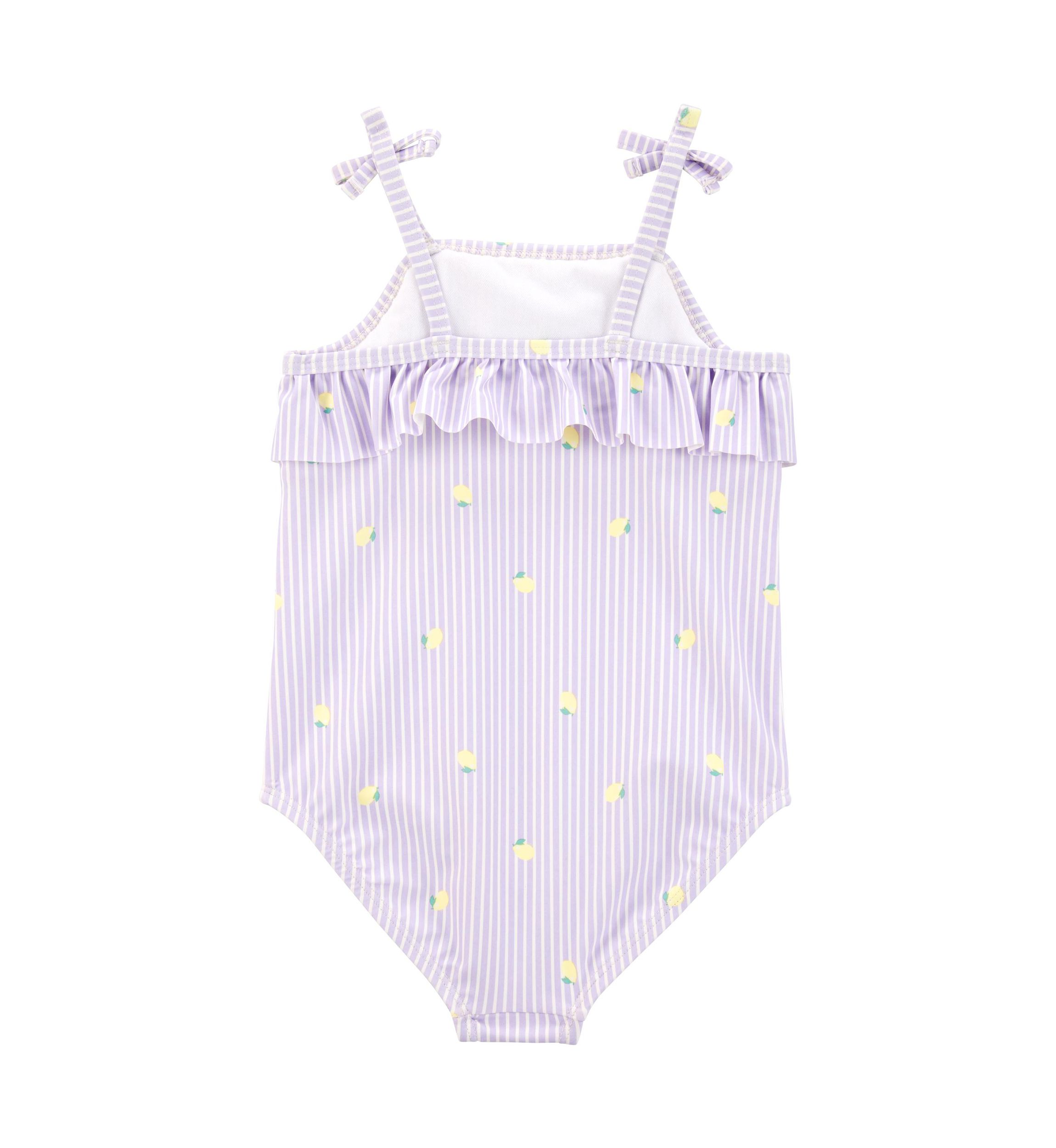 Toddler Girls Lemon Striped One Piece Swimsuit