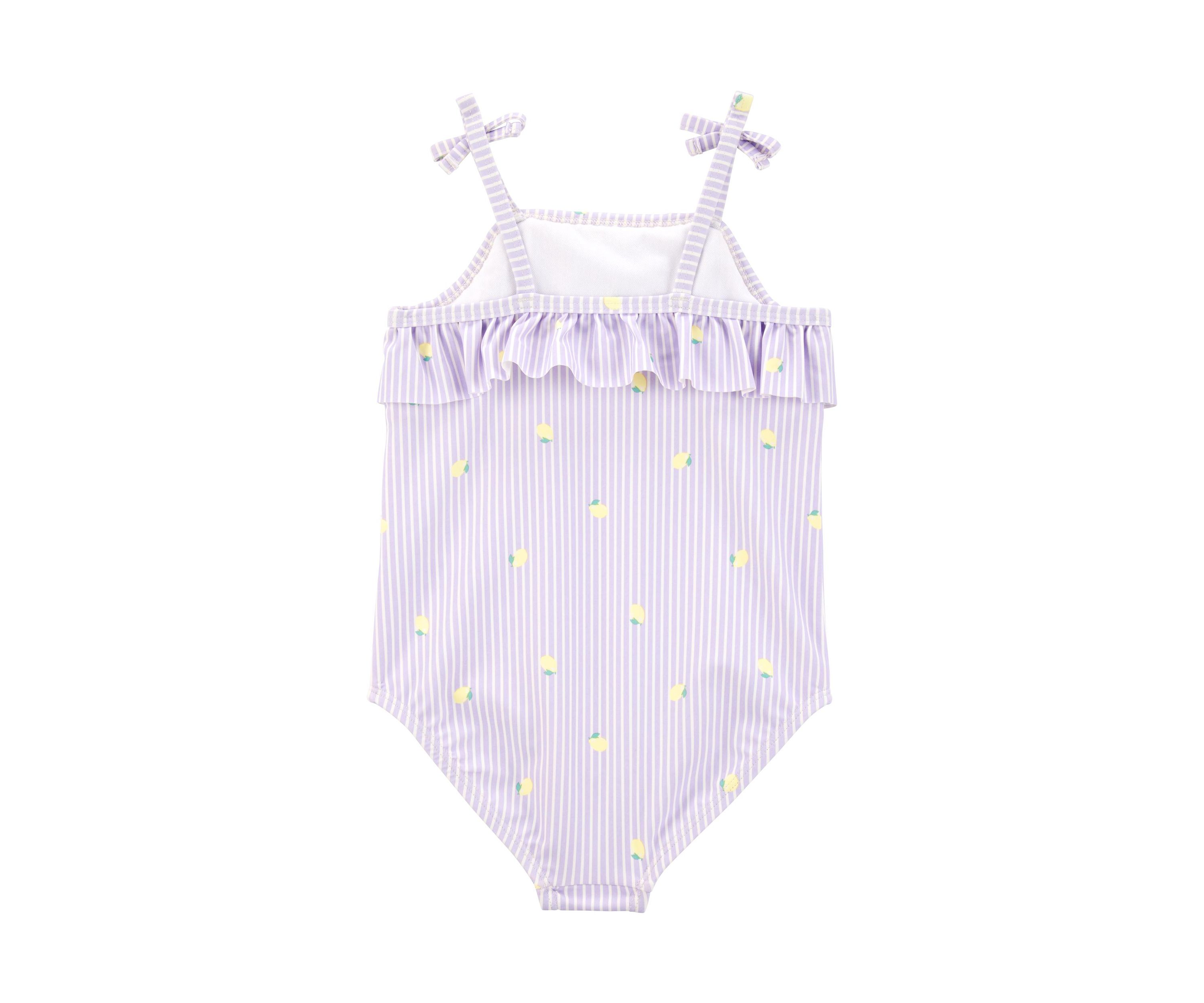 Toddler Girls Lemon Striped One Piece Swimsuit