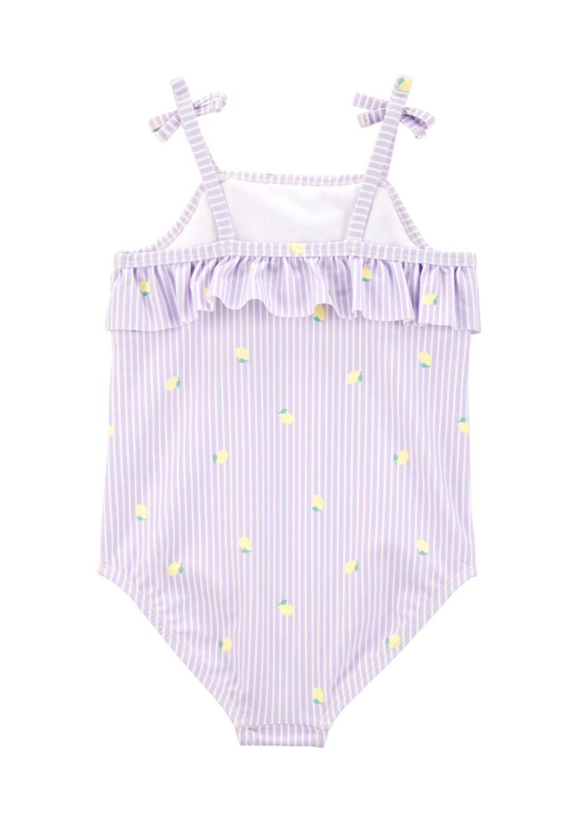 Toddler Girls Lemon Striped One Piece Swimsuit