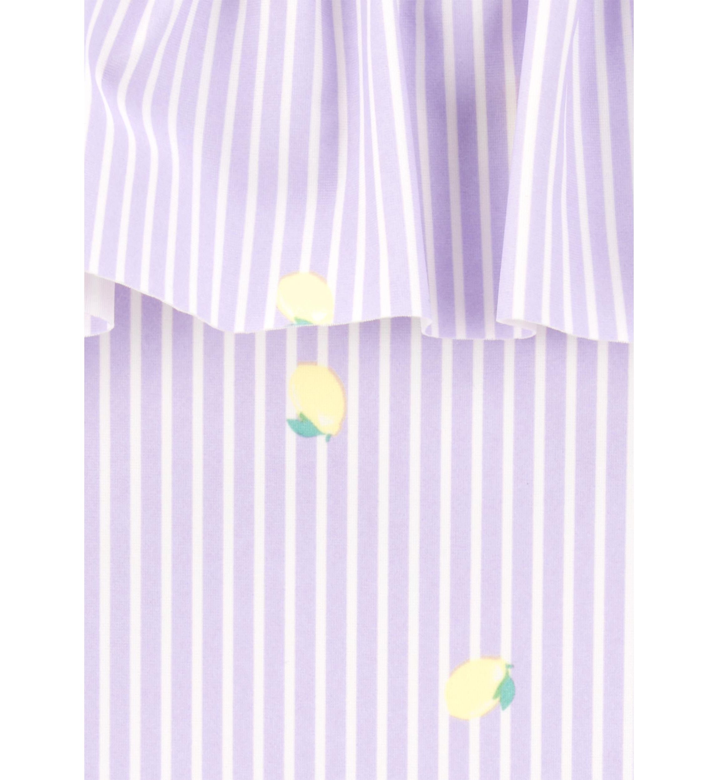 Toddler Girls Lemon Striped One Piece Swimsuit
