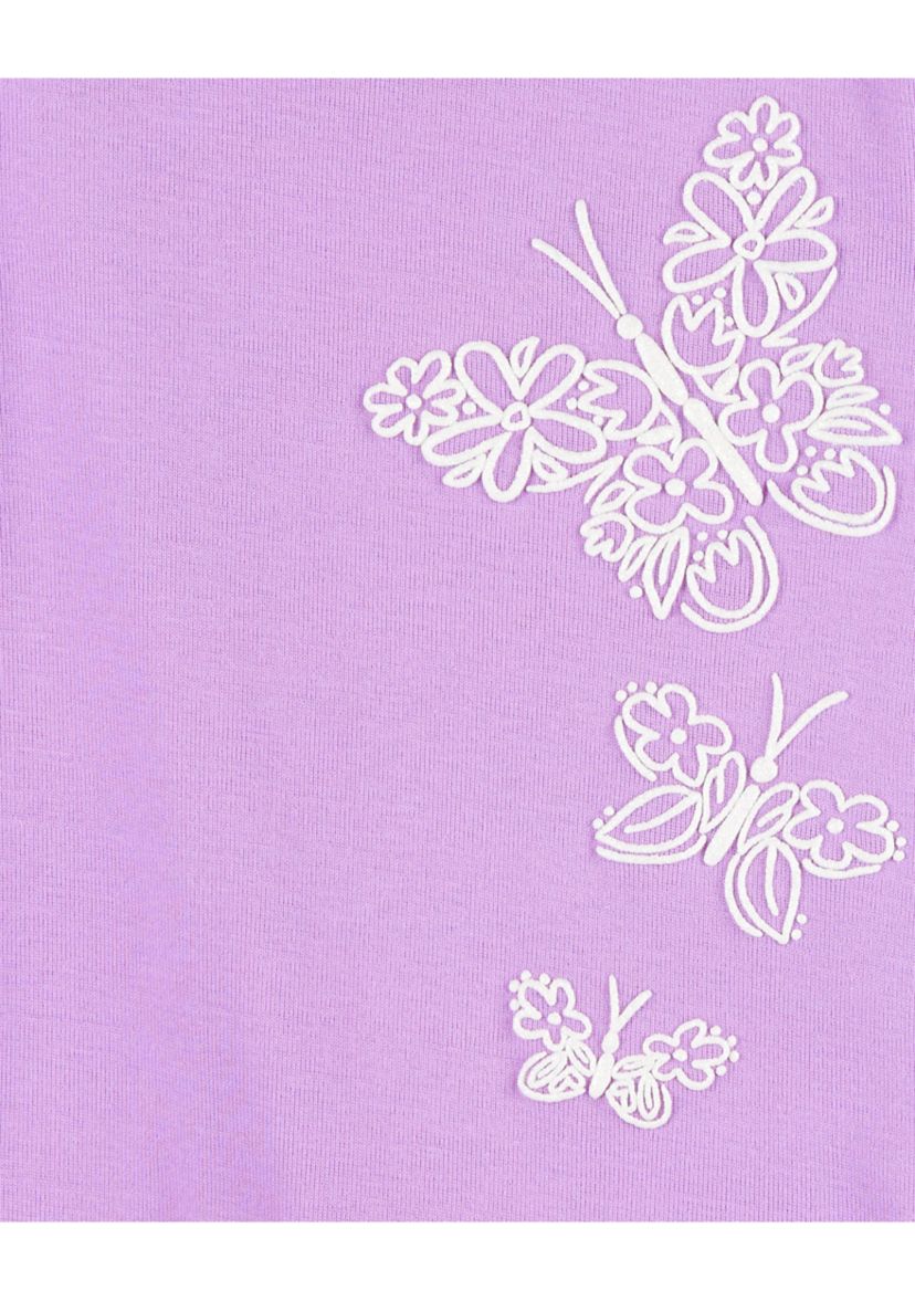 Toddler Girls Butterfly Printed 4 Piece Pajama Set