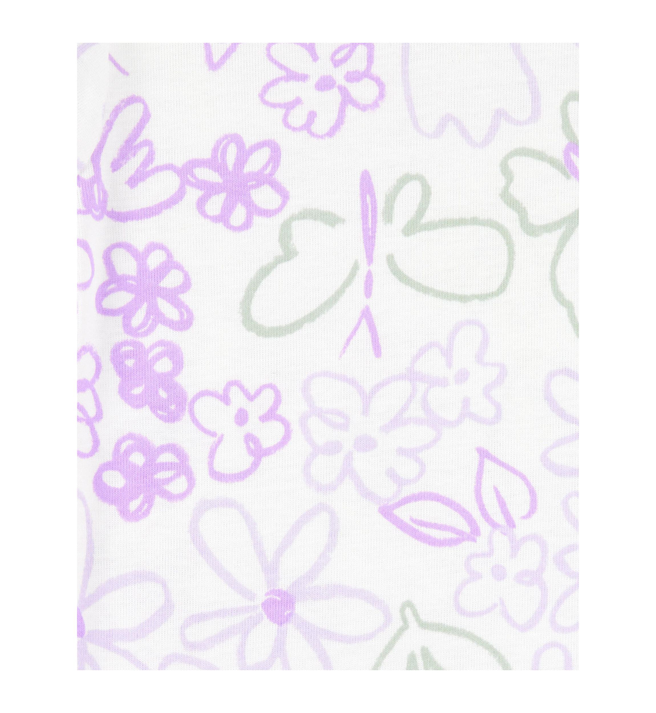 Toddler Girls Butterfly Printed 4 Piece Pajama Set