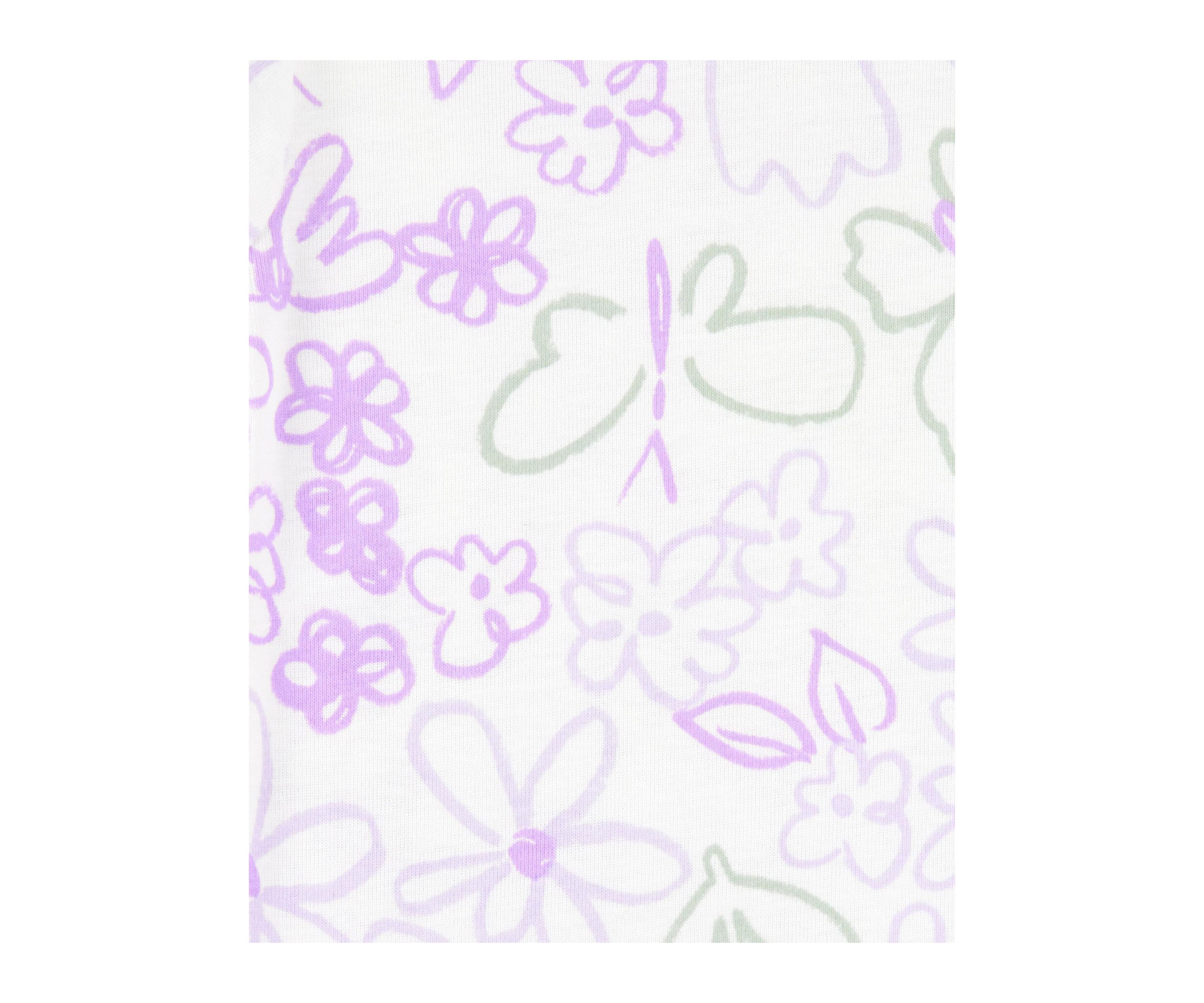 Toddler Girls Butterfly Printed 4 Piece Pajama Set