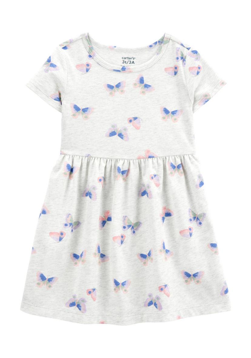 Toddler Girls Short Sleeve Butterfly Print Dress