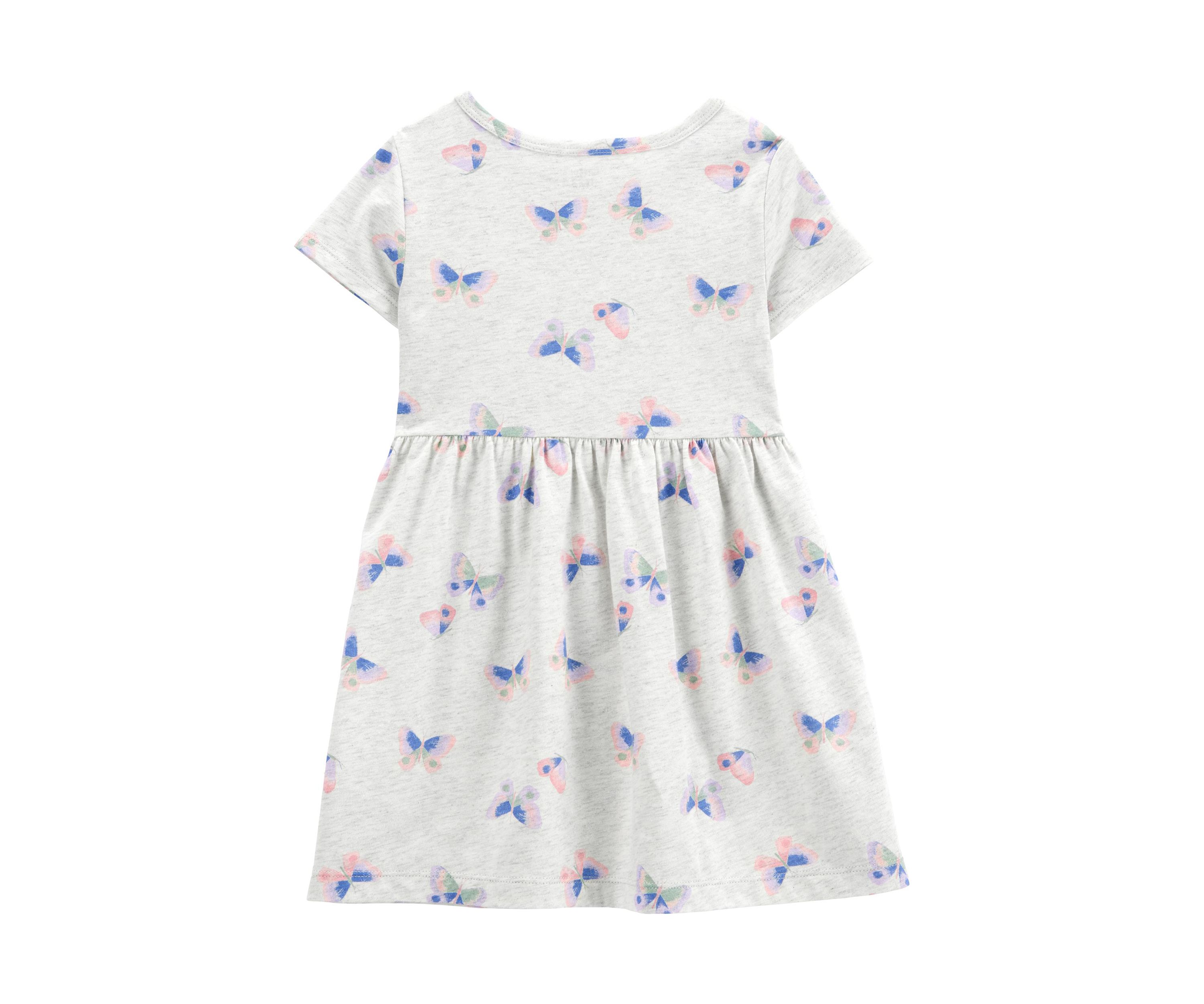 Toddler Girls Short Sleeve Butterfly Print Dress