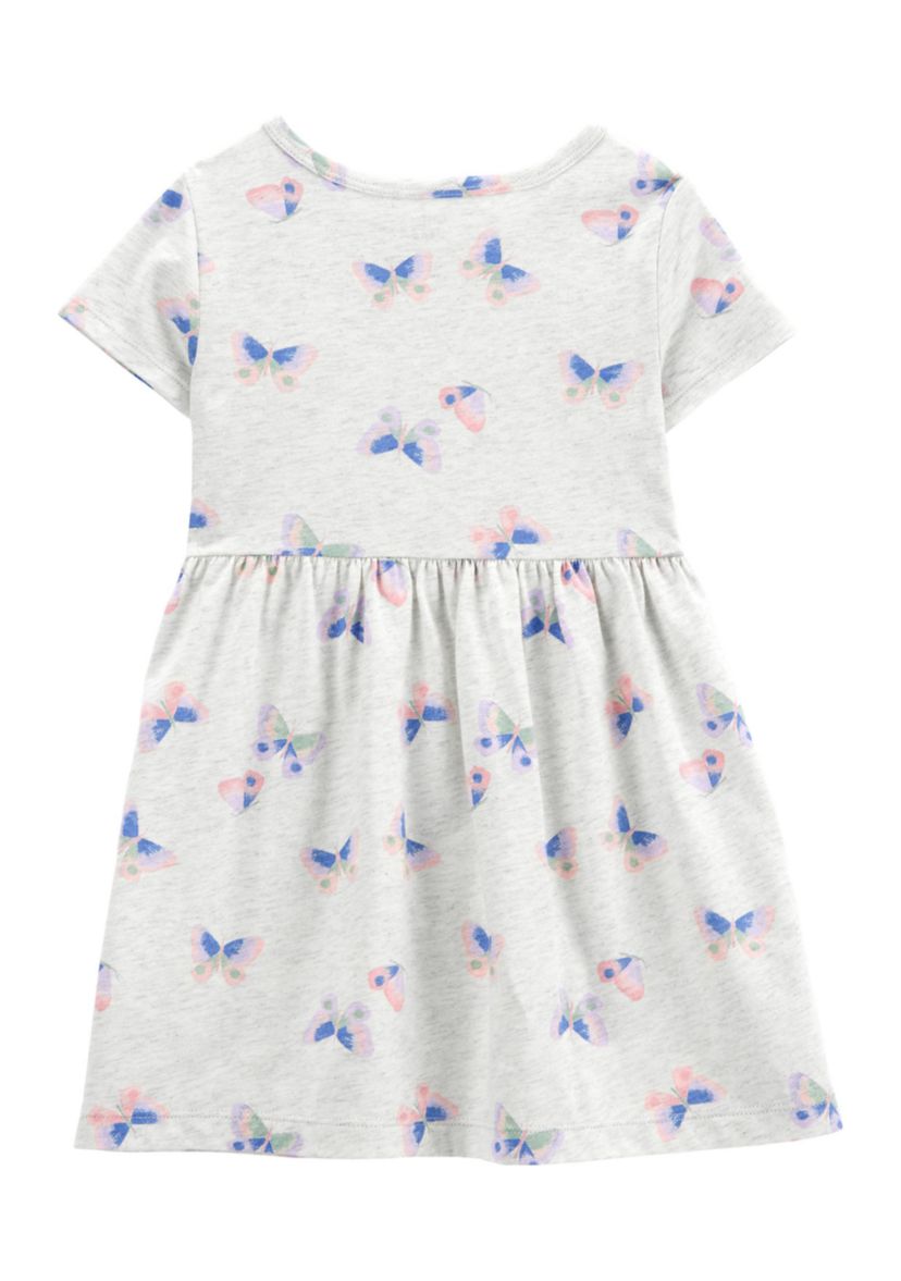 Toddler Girls Short Sleeve Butterfly Print Dress