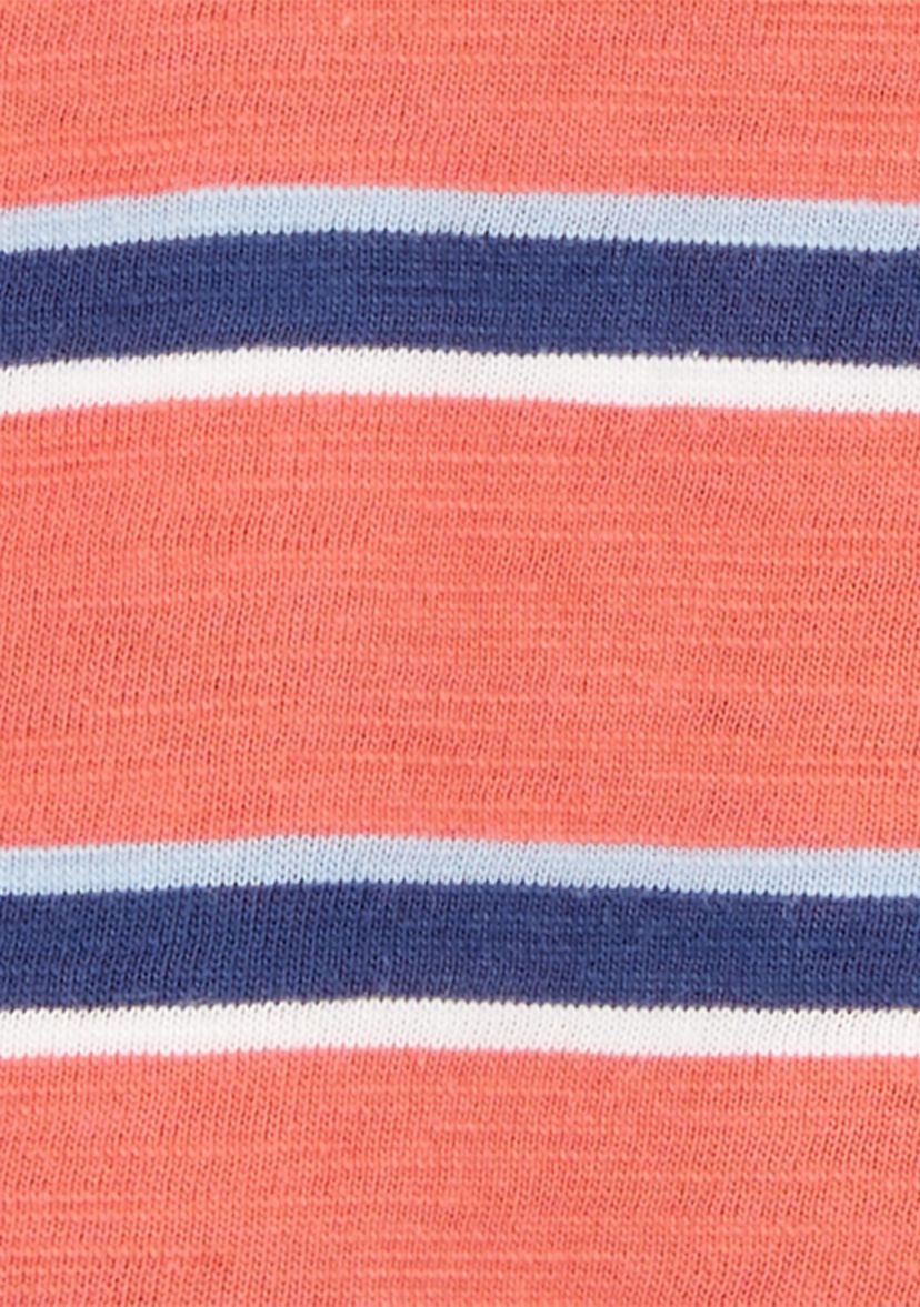 Toddler Boys Short Sleeve Striped Henley Shirt