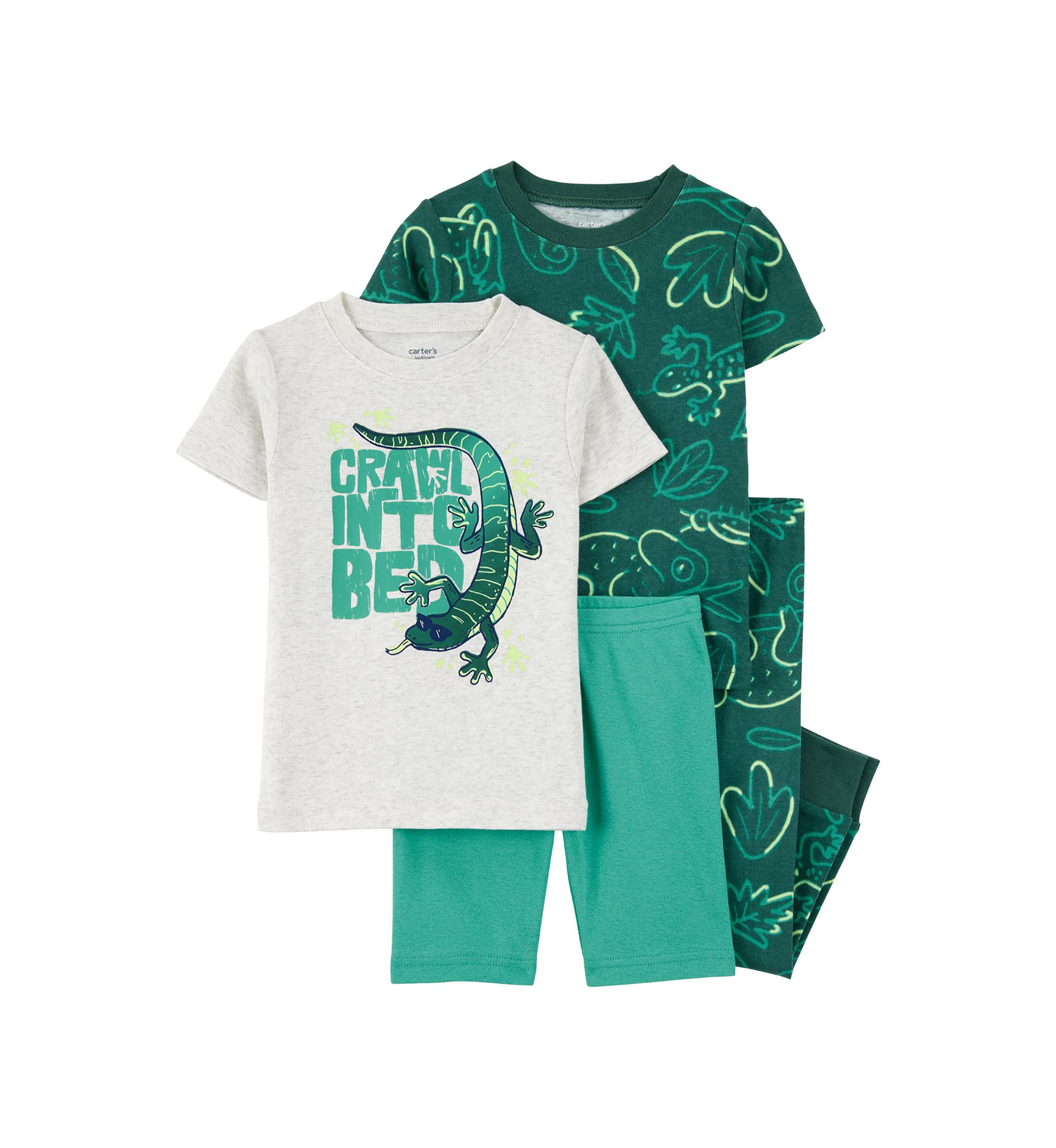Toddler Boys 4 Piece Lizard Pajama Set