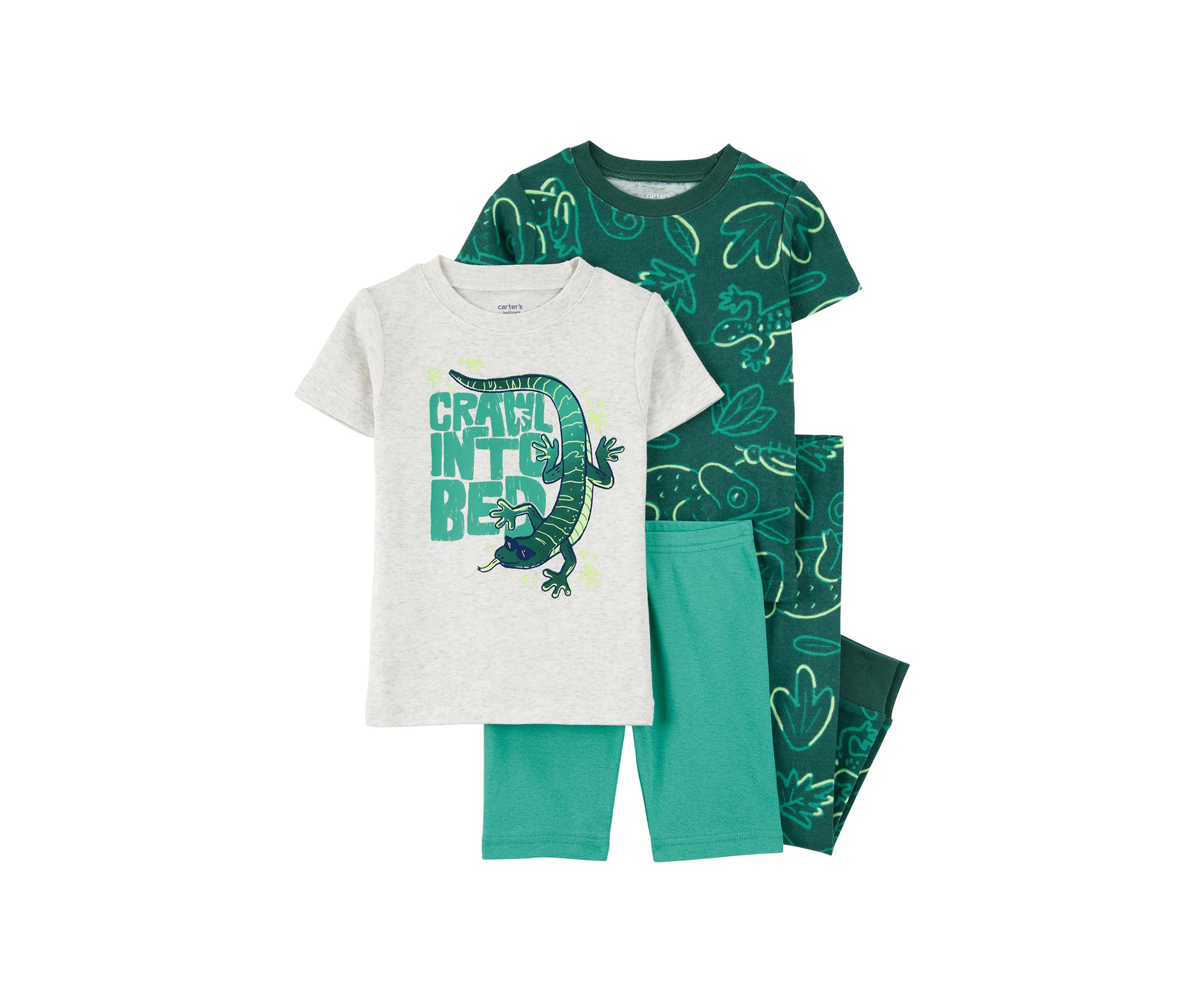 Toddler Boys 4 Piece Lizard Pajama Set