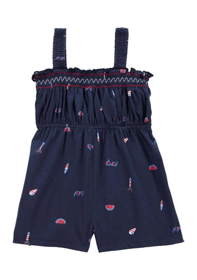 Toddler Girls 4th of July Printed Romper